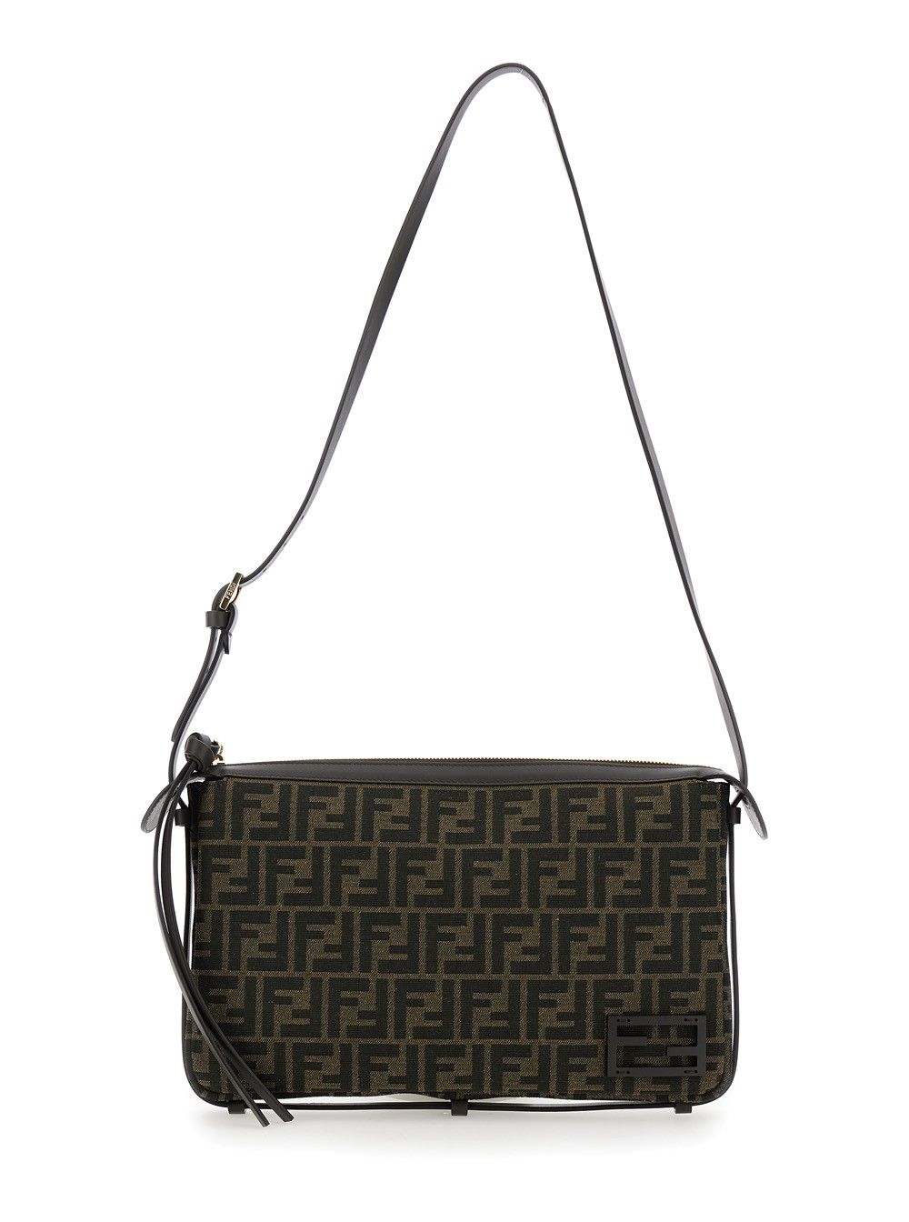 Fendi 'Simply Fendi Medium ' Brown Shoulder Bag with FF Jacquard Detail in Fabric Woman Size ONE SIZE - 1 Thumbnail