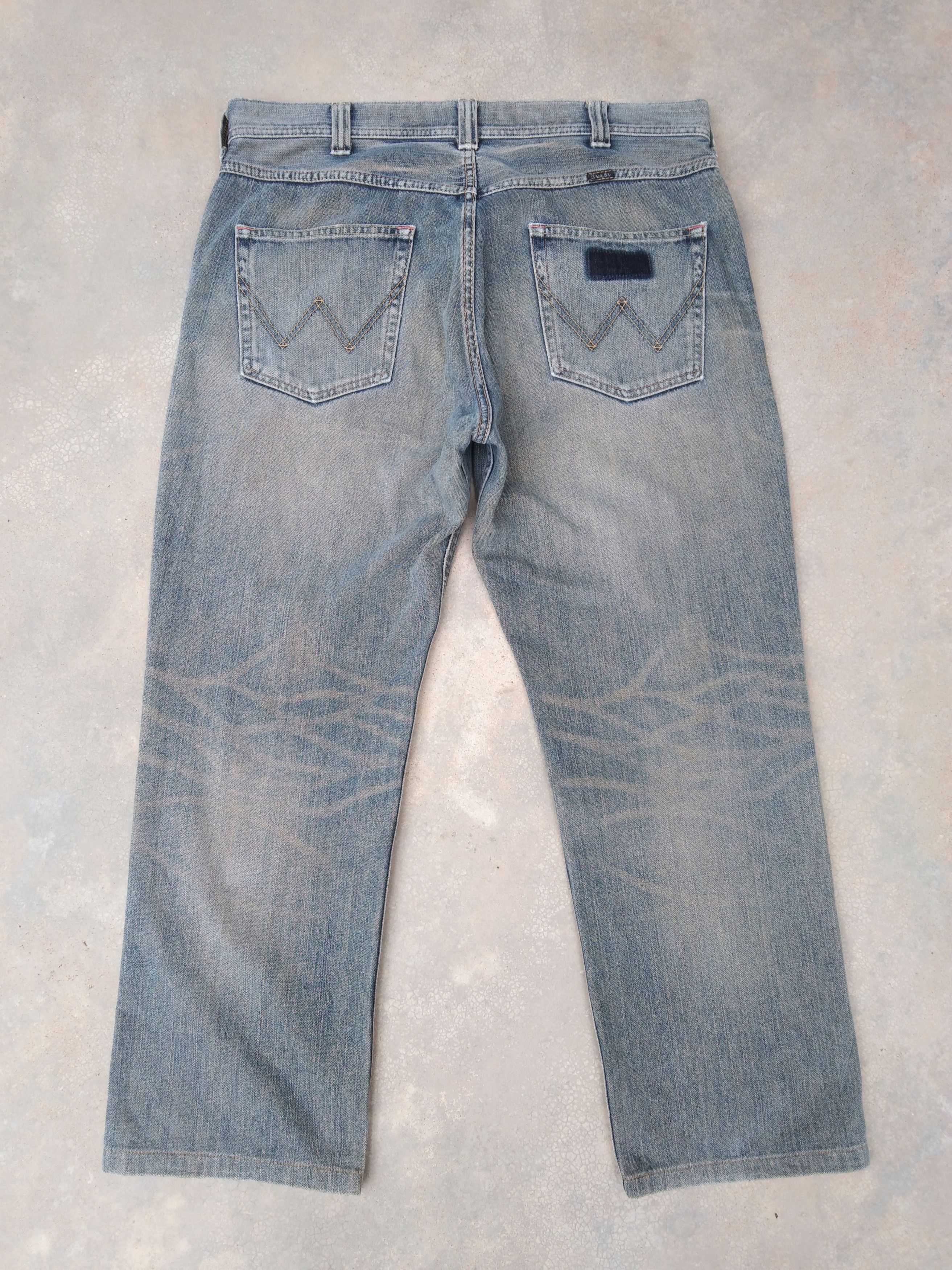 Japanese Brand Vintage Rusty Wash Wrangler Loose Straight Leg Jeans 36x28 Size US 36 / EU 52 - 2 Thumbnail
