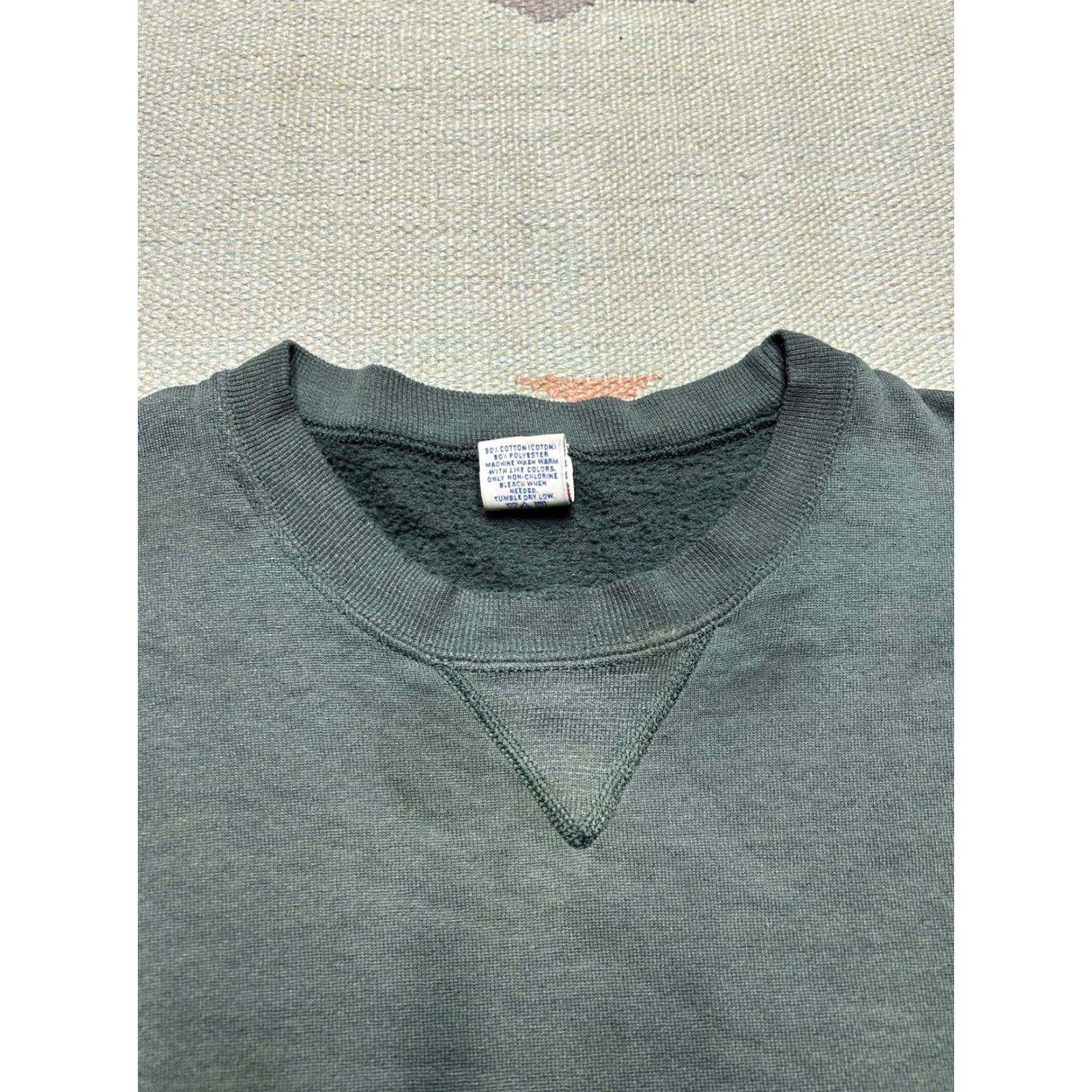 Russell Athletic VINTAGE 90s Russell Athletic Crewneck Sweatshirt XL Men Green Gradient Sun Faded Pullover Size US XL / EU 56 / 4 - 5 Thumbnail