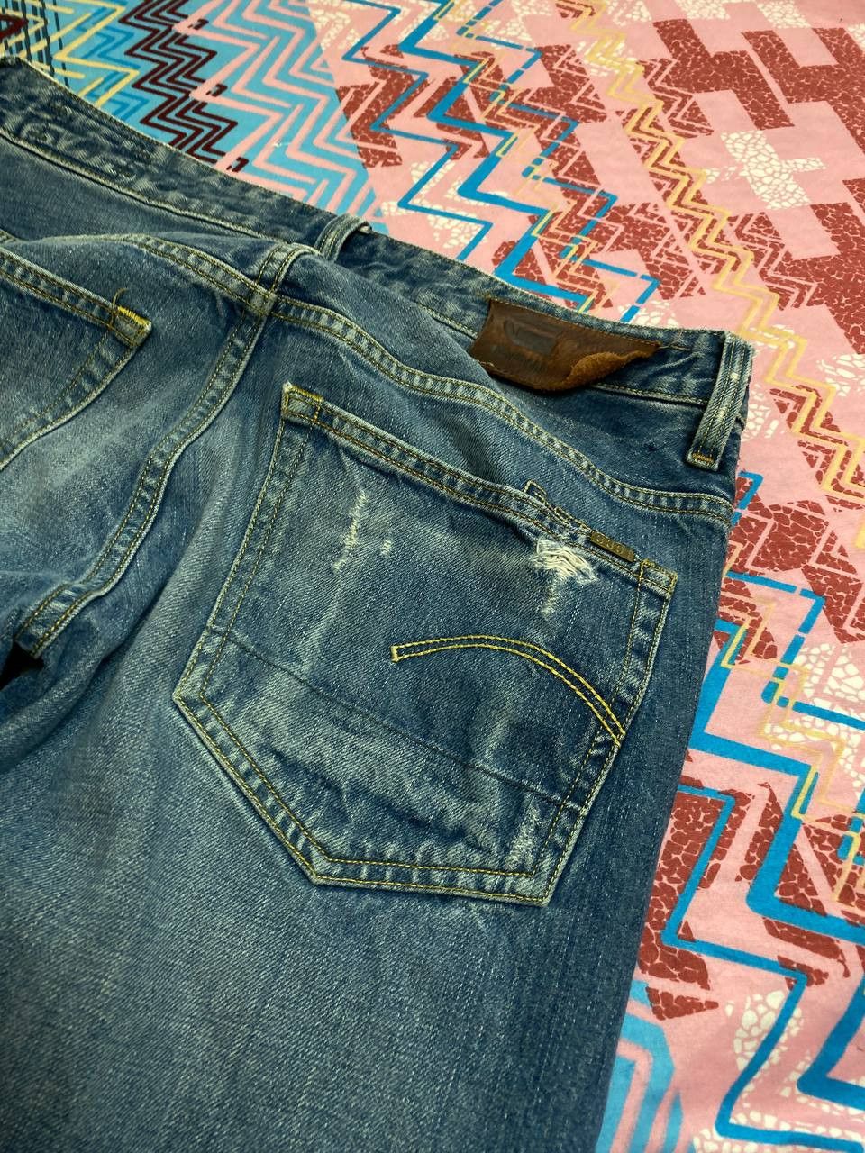 G-Star × Vintage Vintage G-Star Raw Distressed Tapered Jeans G-star 96 Y2K Size US 32 / EU 48 - 15 Thumbnail