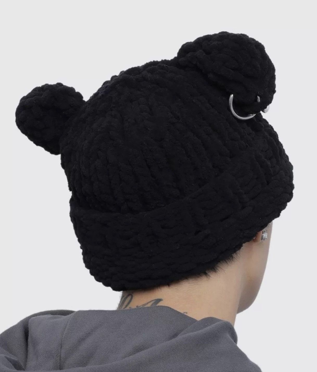 Japanese Brand Avant garde punk o-ring teddy bear balaclava beanie hat Size ONE SIZE - 3 Thumbnail