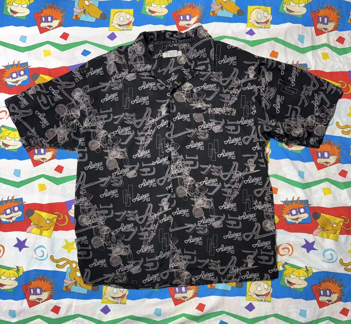 Avirex Y2K Avirex Black Basketball Short Sleeve Button Down Shirt Size US L / EU 52-54 / 3 - 1 Thumbnail