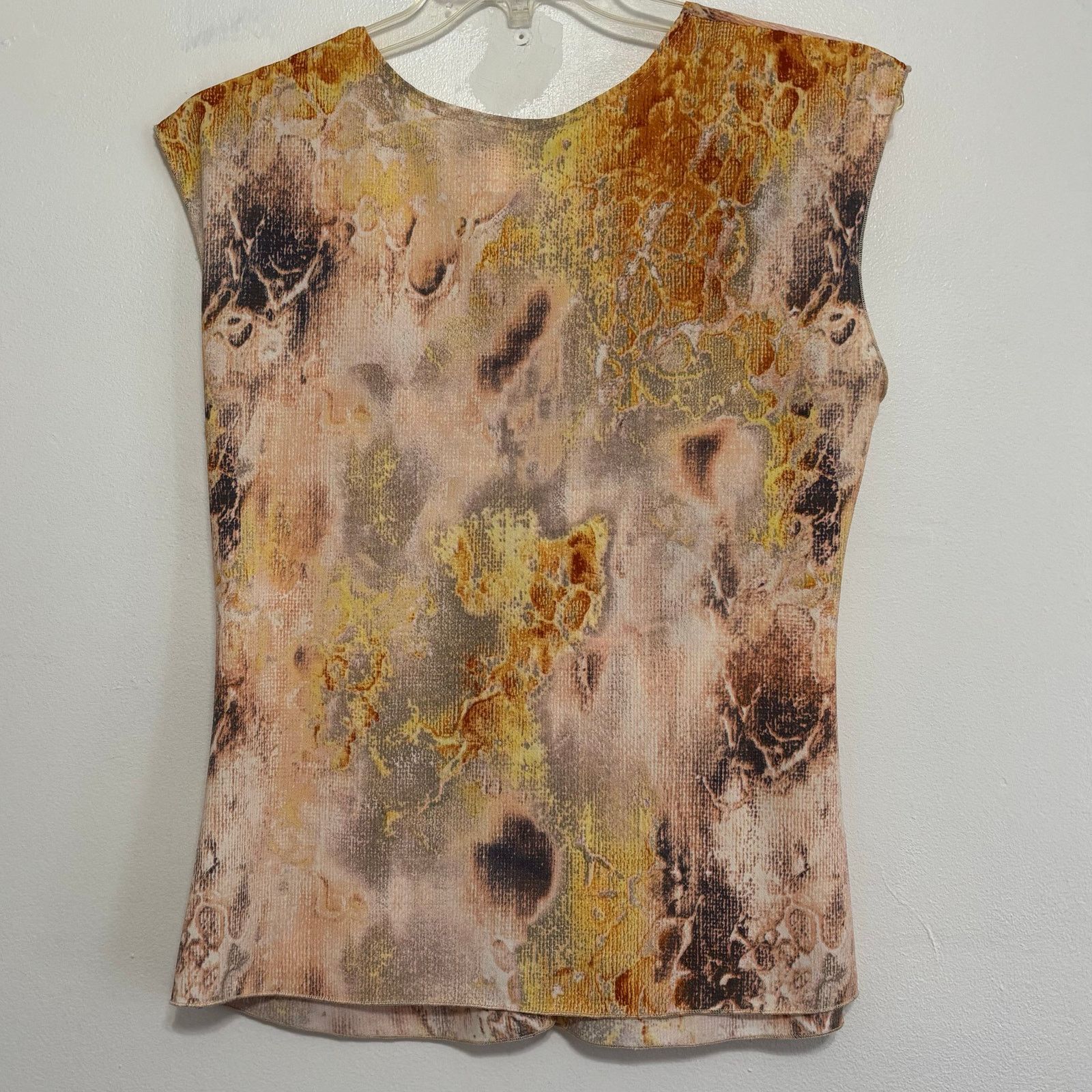Sunflower Sunflower Earth Tone Abstract Twist Front Cap Sleeve Top XL Size XL / US 12-14 / IT 48-50 - 2 Thumbnail