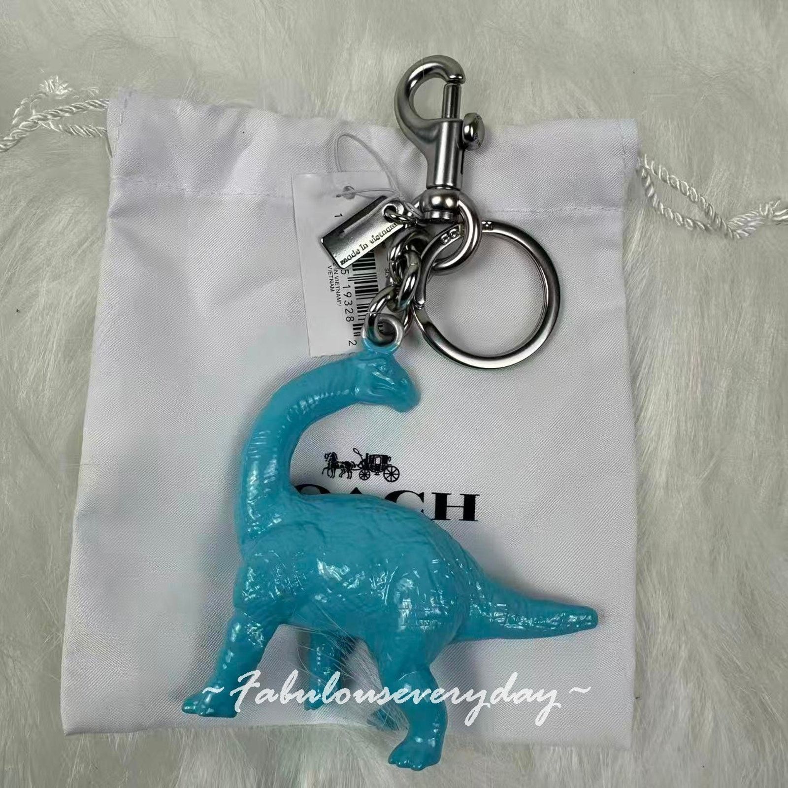 Coach Coach Dinosaur Bag Charm With Keyring Key Chain Blue CEB62 Size ONE SIZE - 2 Thumbnail