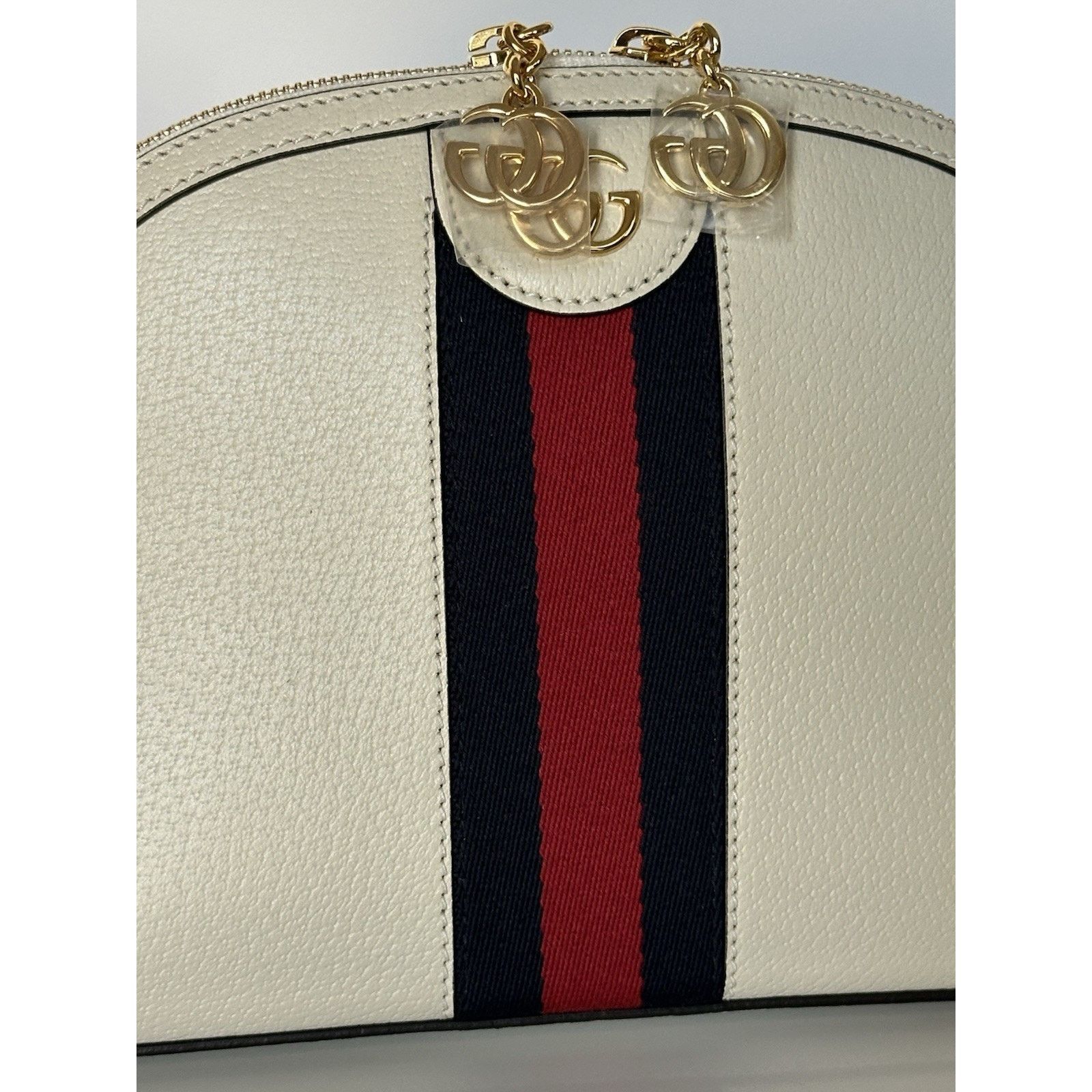 Gucci Gucci Ophidia Leather GG Web White Small Shoulder Bag 719881 Size ONE SIZE - 9 Thumbnail