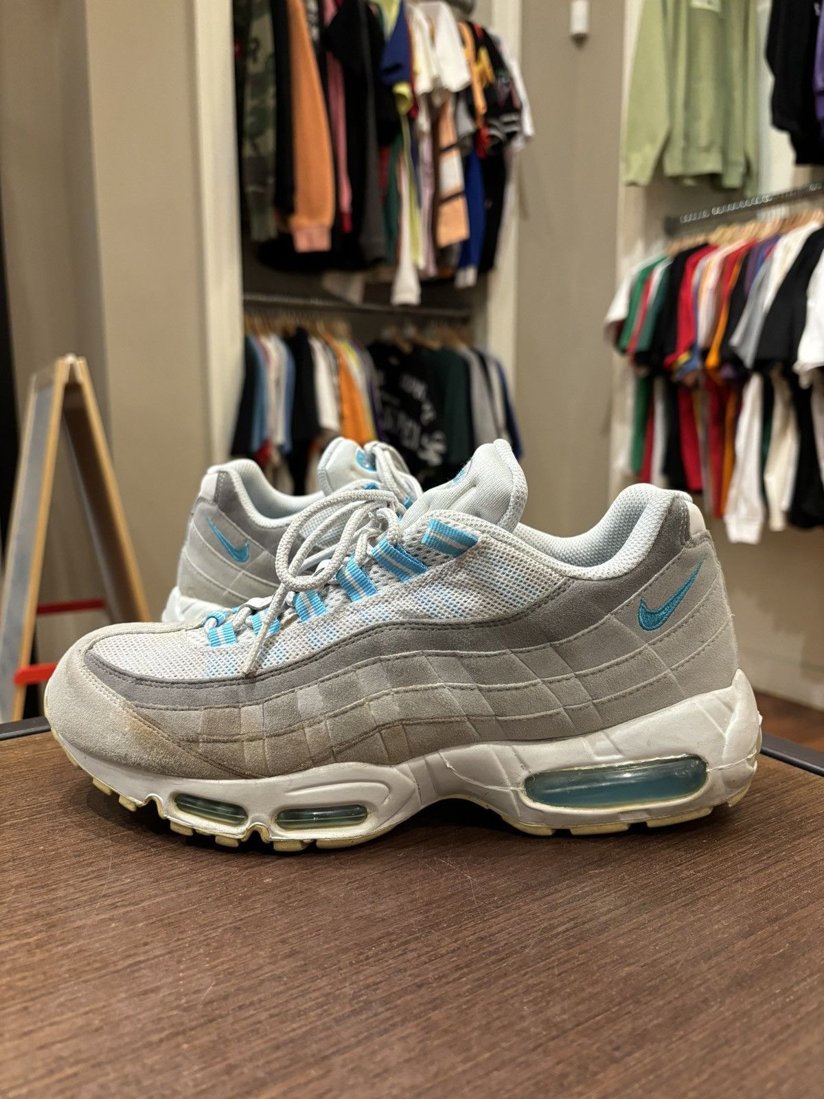 Nike Nike Air Max 95’ NeutralGrey Chlorine Blue Size US 10 / EU 43 - 3 Thumbnail
