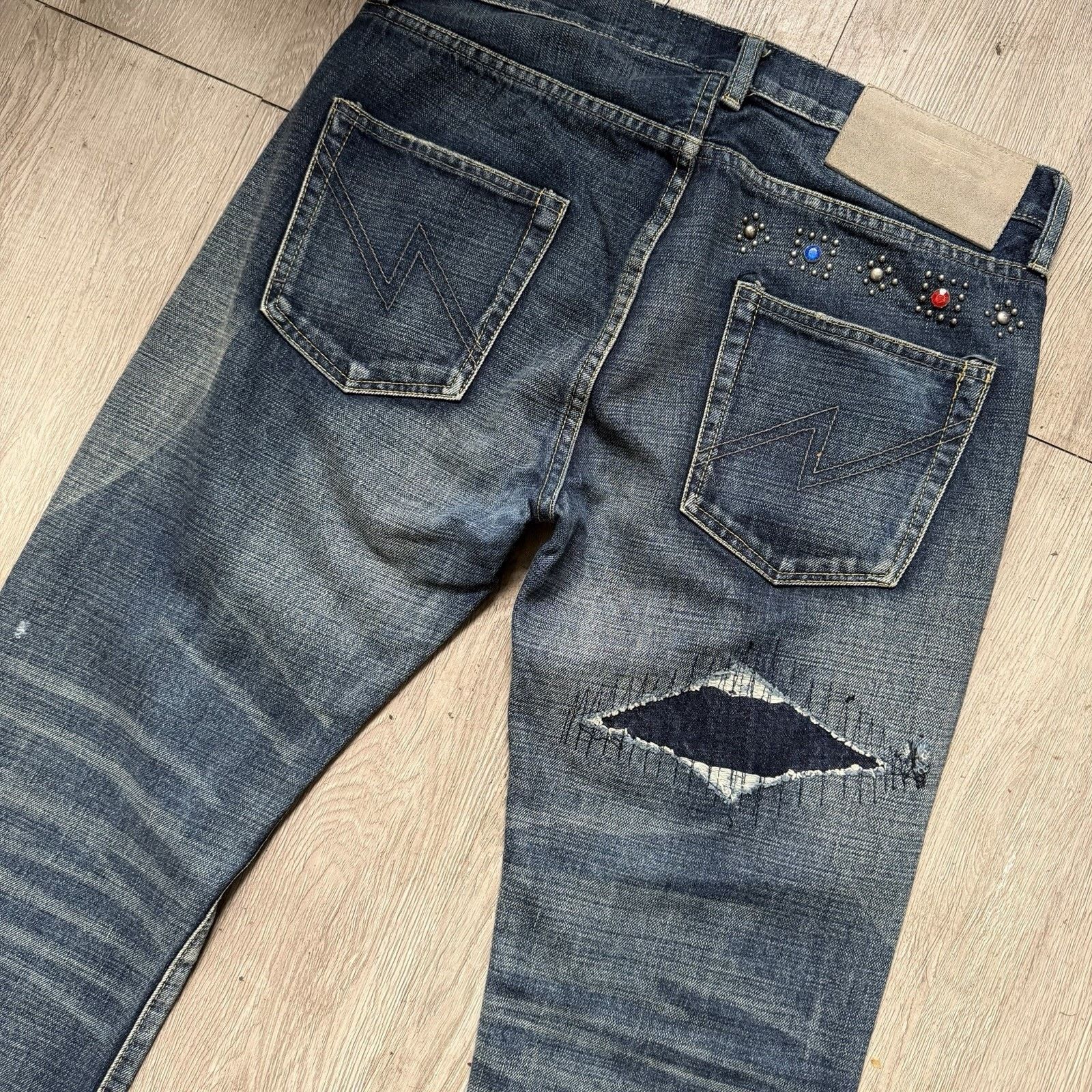 Neighborhood NEIGHBORHOOD Denim Jeans Distressed Studded MEDIUM Selvedge Size US 34 / EU 50 - 6 Thumbnail