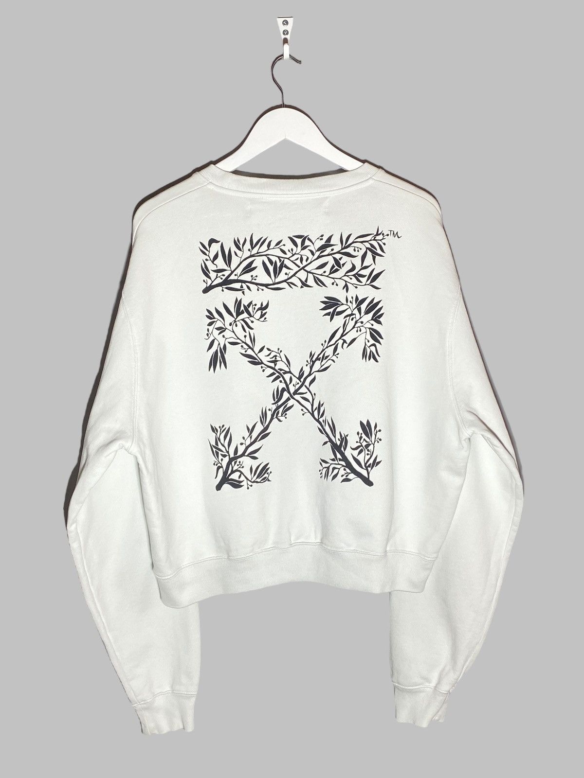 Off-White Off White Hanna Leaves Cropped Crewneck Size L / US 10 / IT 46 - 1 Thumbnail