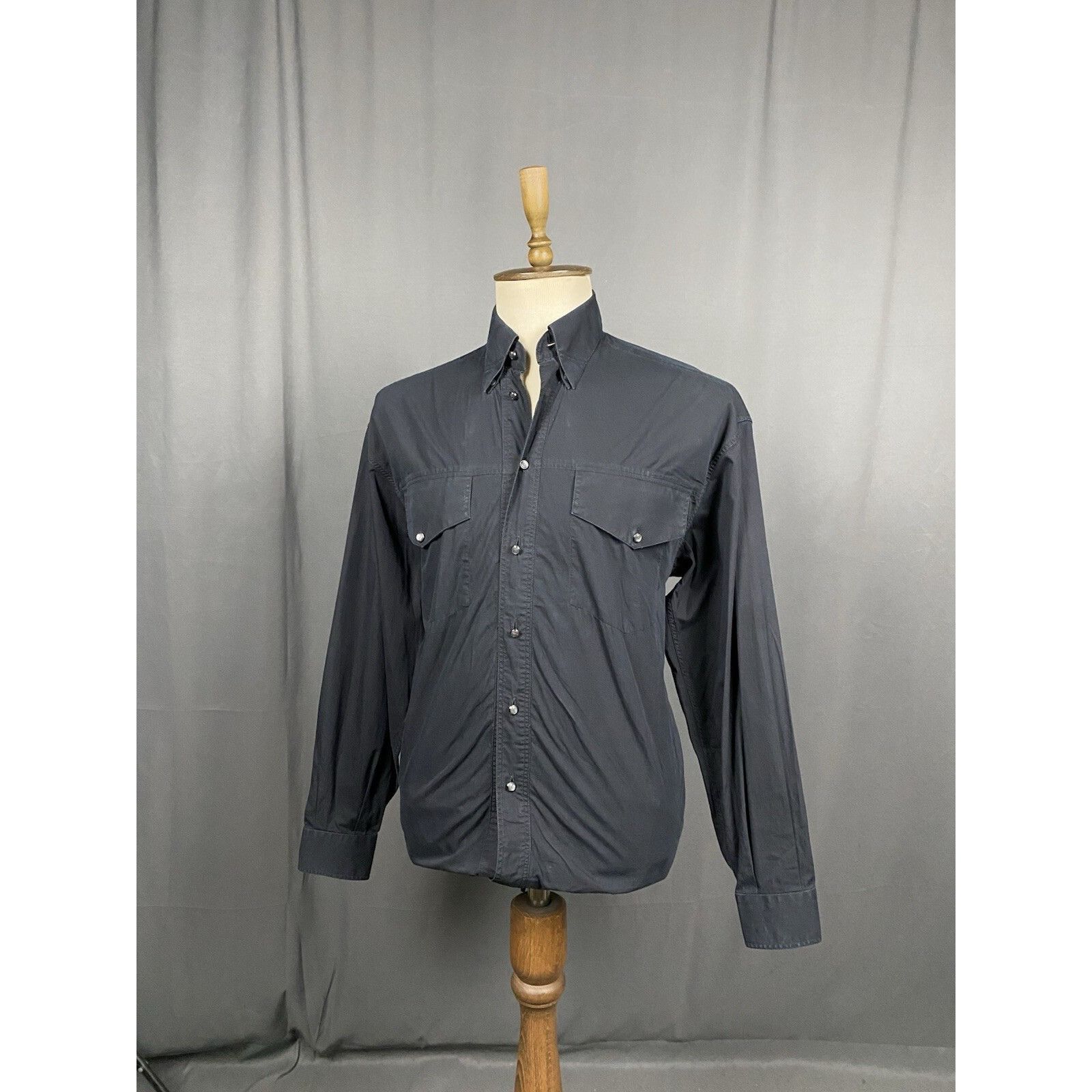 Versace Versace VTG Multiopocket Men's Black Longsleeve Shirt Size M Size US M / EU 48-50 / 2 - 4 Thumbnail