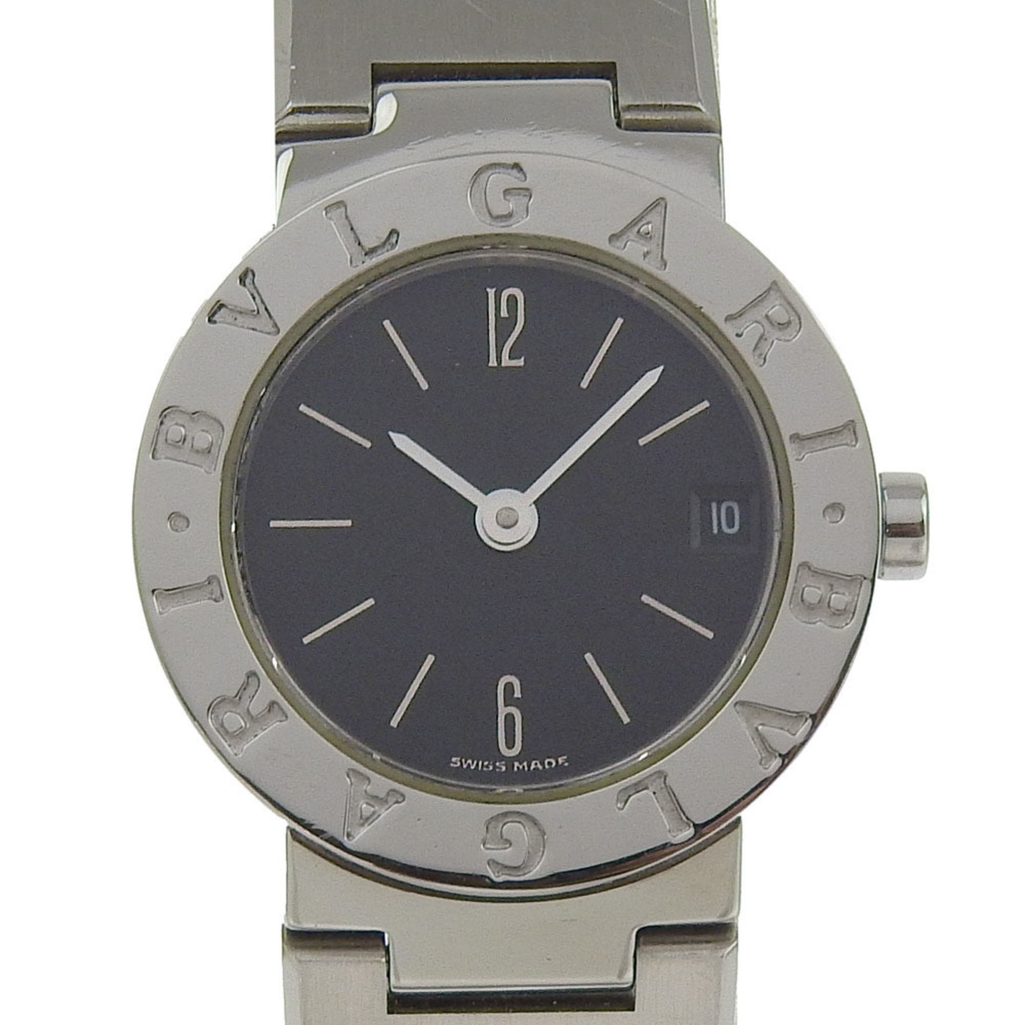 Bvlgari Watch Bb23Ss Stainless Steel Quartz Analog Display Black Dial Women's I220724028