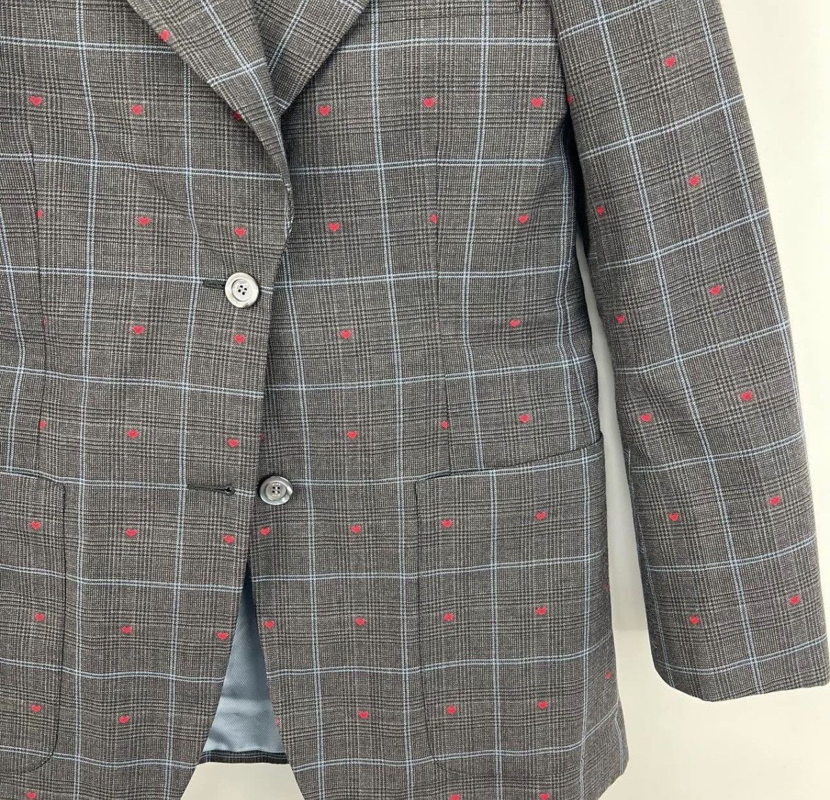 Gucci Gucci/Heart Embroidered Plaid Blazer K12 Size S / US 4 / IT 40 - 5 Thumbnail