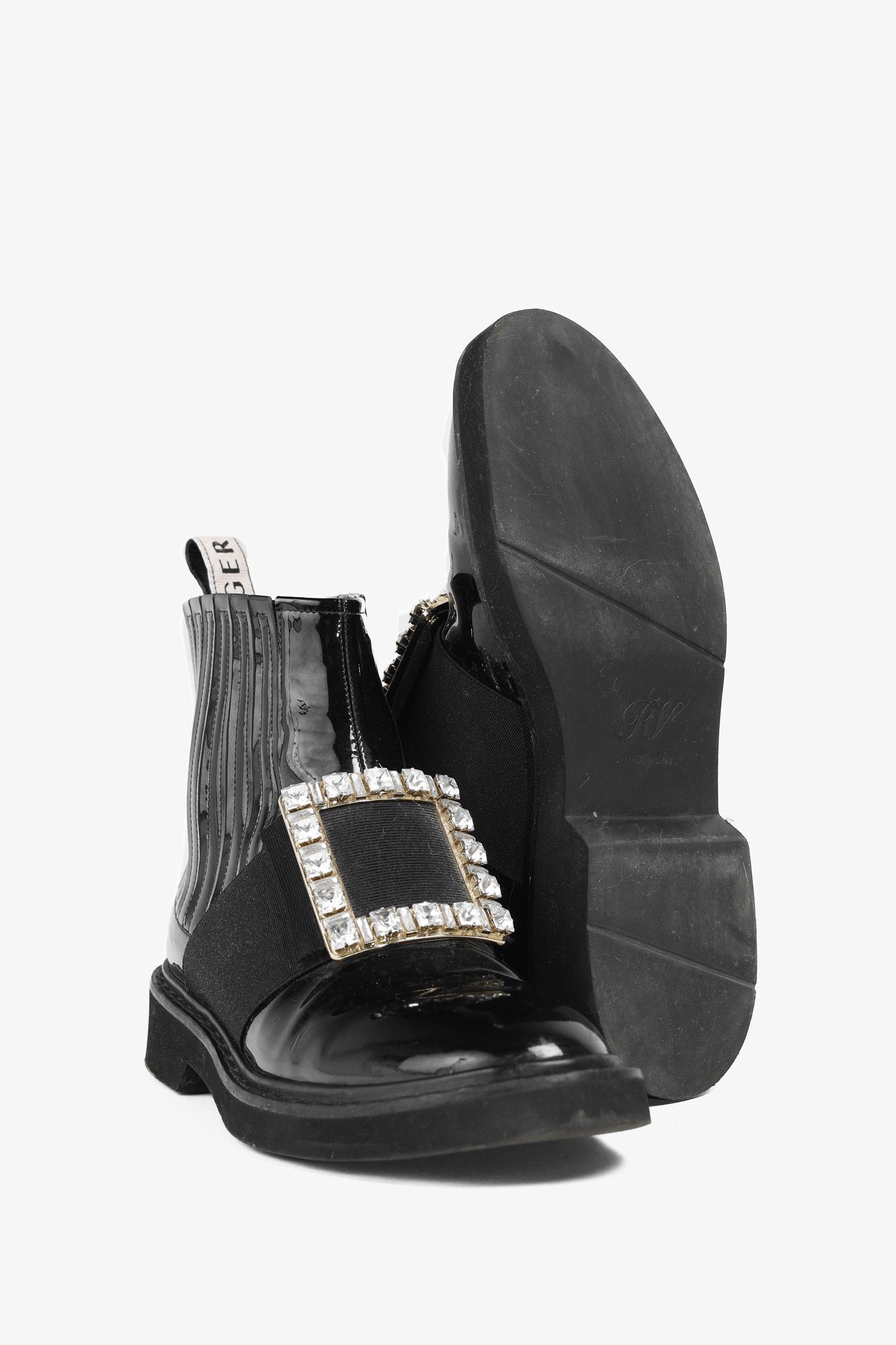 Roger Vivier Roger Vivier Viv' Rangers Embellished Patent Leather Boots Size US 5 / IT 35 - 4 Thumbnail
