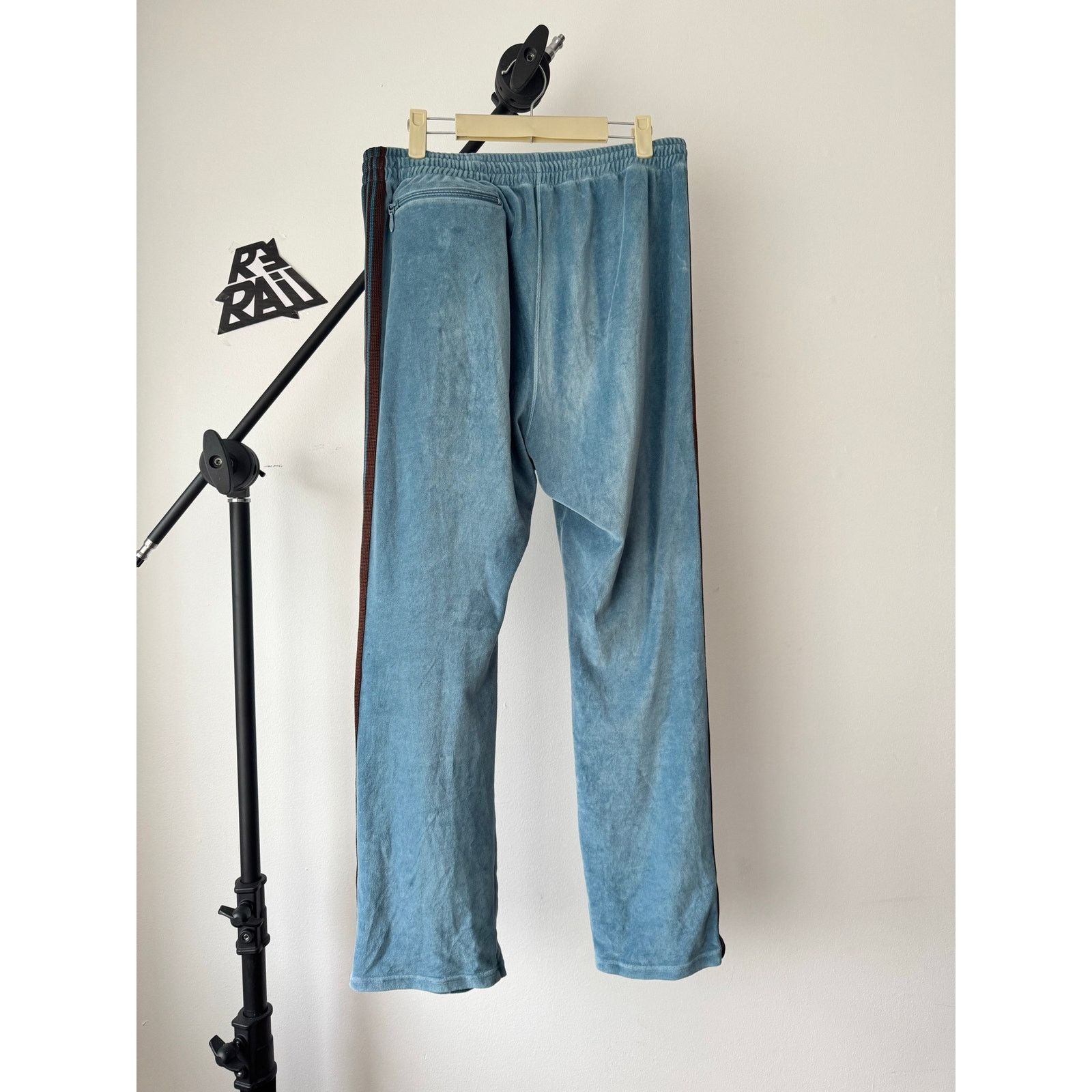 Needles Needles Velour Track Pants Sax Blue Japan Size US 34 / EU 50 - 3 Thumbnail