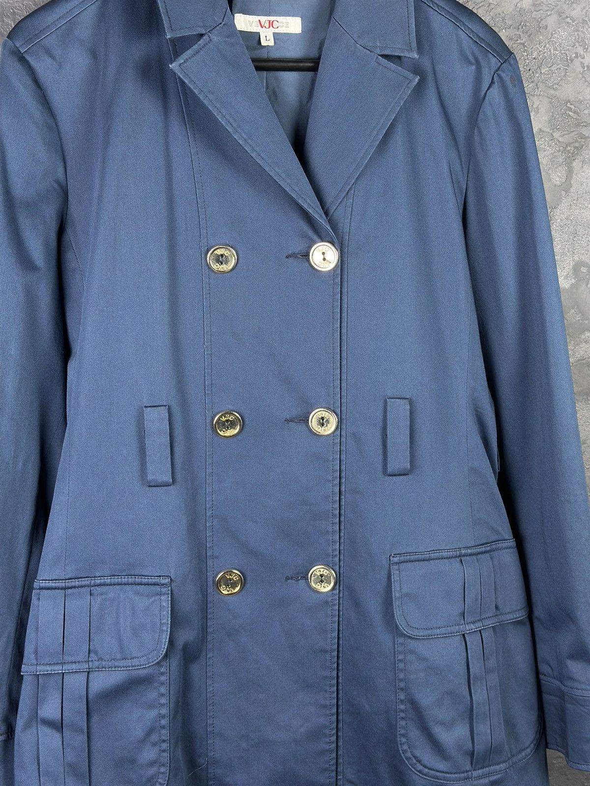 Versace Vintage Versace Jeans Couture 90s Trench Coat jacket Size L / US 10 / IT 46 - 3 Thumbnail