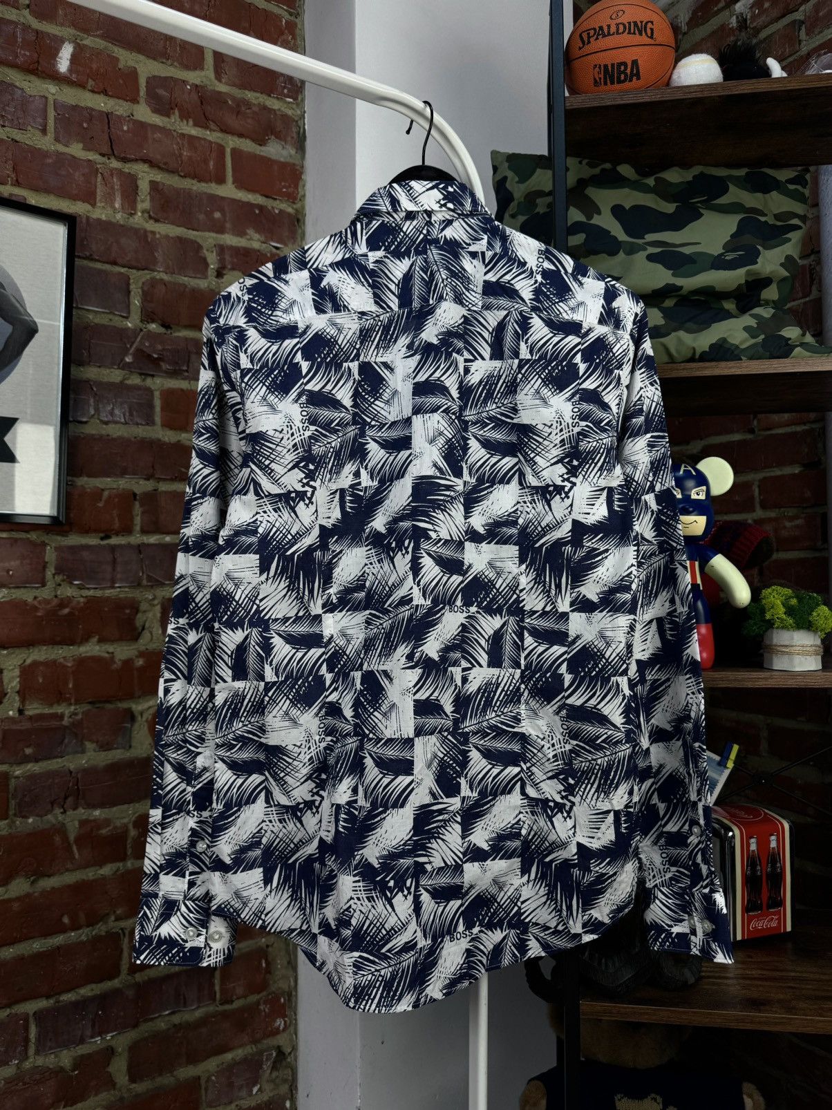 Hugo Boss HUGO BOSS Palm Printed Hawaii Style Plaid Casual Shirt Size US S / EU 44-46 / 1 - 11 Thumbnail
