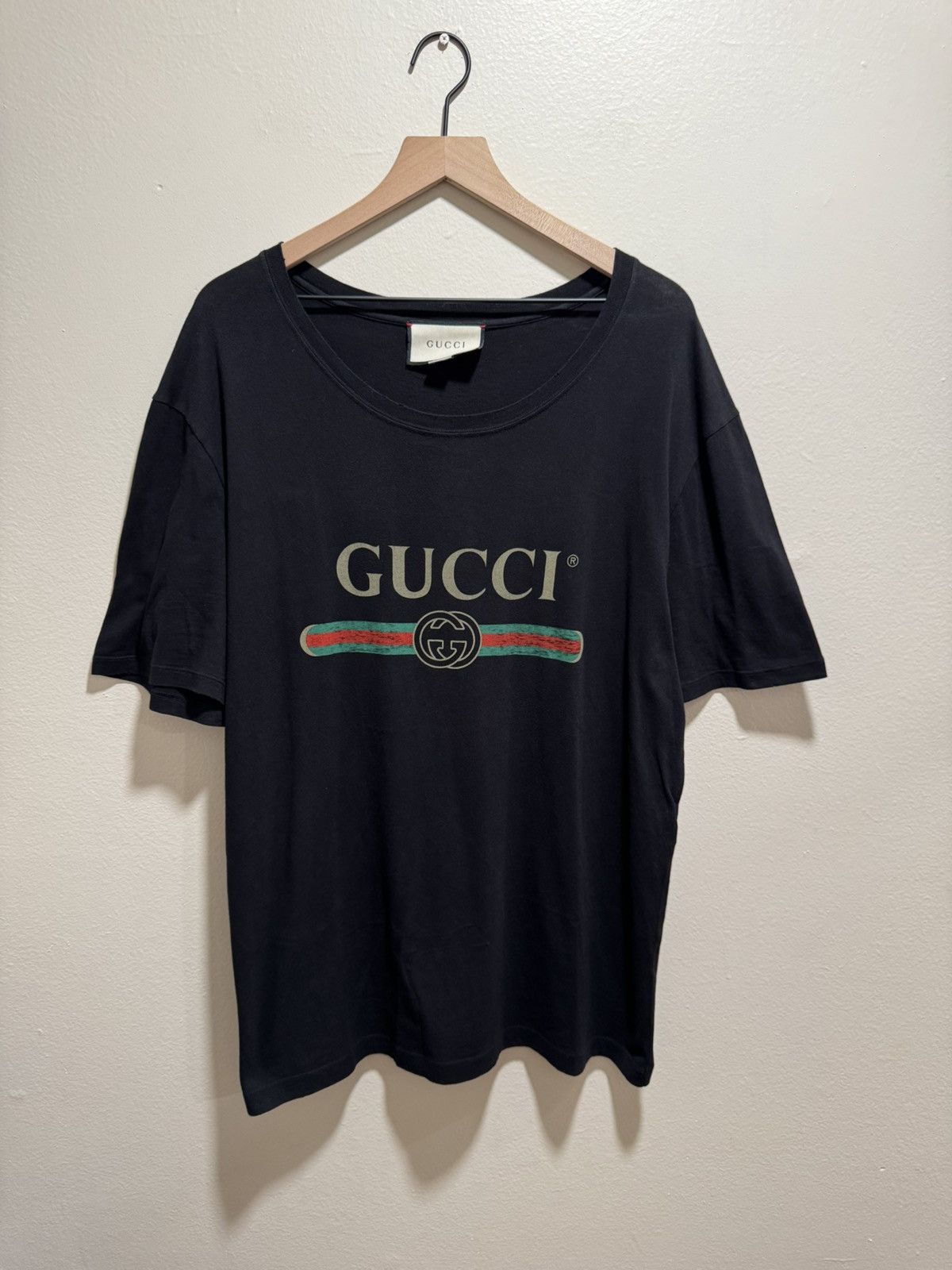 Gucci Gucci Oversize Washed T-Shirt With Gucci Logo Black Size US XL / EU 56 / 4 - 1 Thumbnail