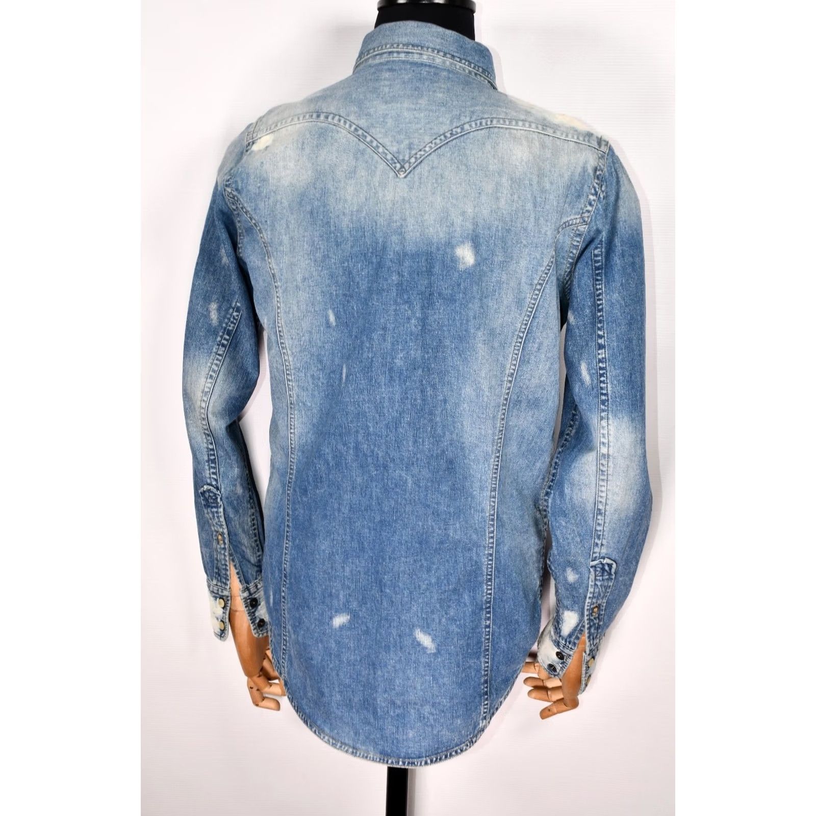 Diesel Diesel Shirt Western Denim Snap Men's M Blue 100% Cotton Regular Size M Mens Vintage No Size US M / EU 48-50 / 2 - 3 Thumbnail
