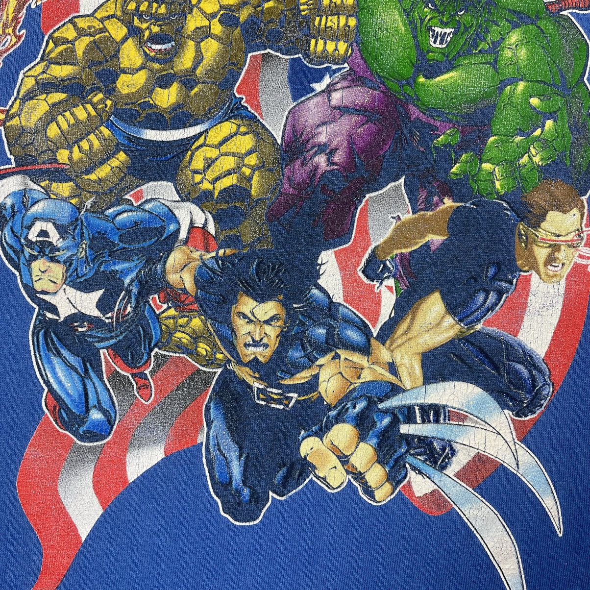 Marvel Comics × Vintage Vintage Marvel Comics All Heroes tee 00’s Size US L / EU 52-54 / 3 - 6 Thumbnail