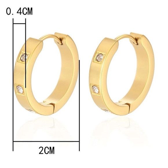 Other 1 Pair Women Stainless Steel Hoop Earring Size ONE SIZE - 7 Thumbnail