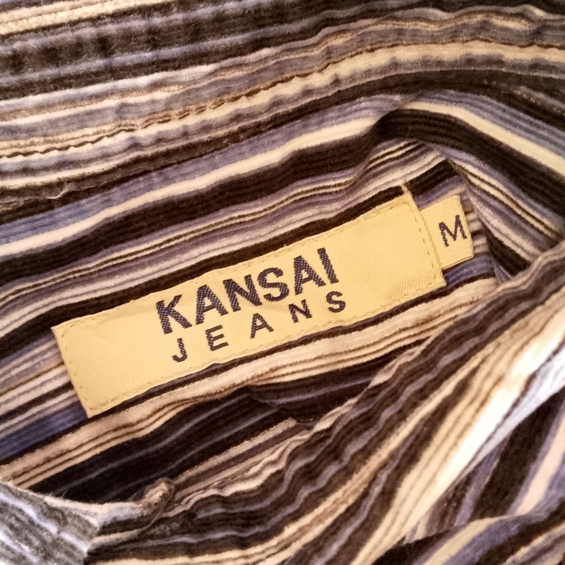 Kansai Yamamoto Multicolor Striped Corduroy Long Sleeve Shirt Size US M / EU 48-50 / 2 - 9 Thumbnail