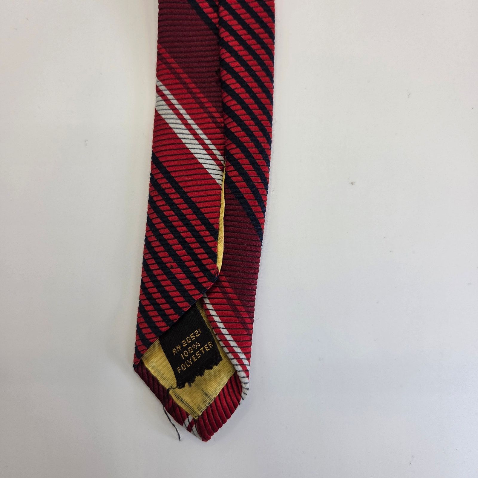 Vintage Vintage 70s Red Stripe Polyester Tie Size ONE SIZE - 5 Thumbnail
