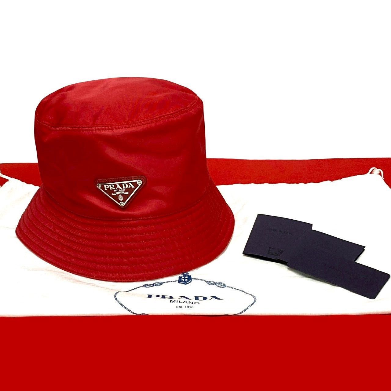Prada Prada Hat Red Synthetic Size ONE SIZE - 1 Thumbnail