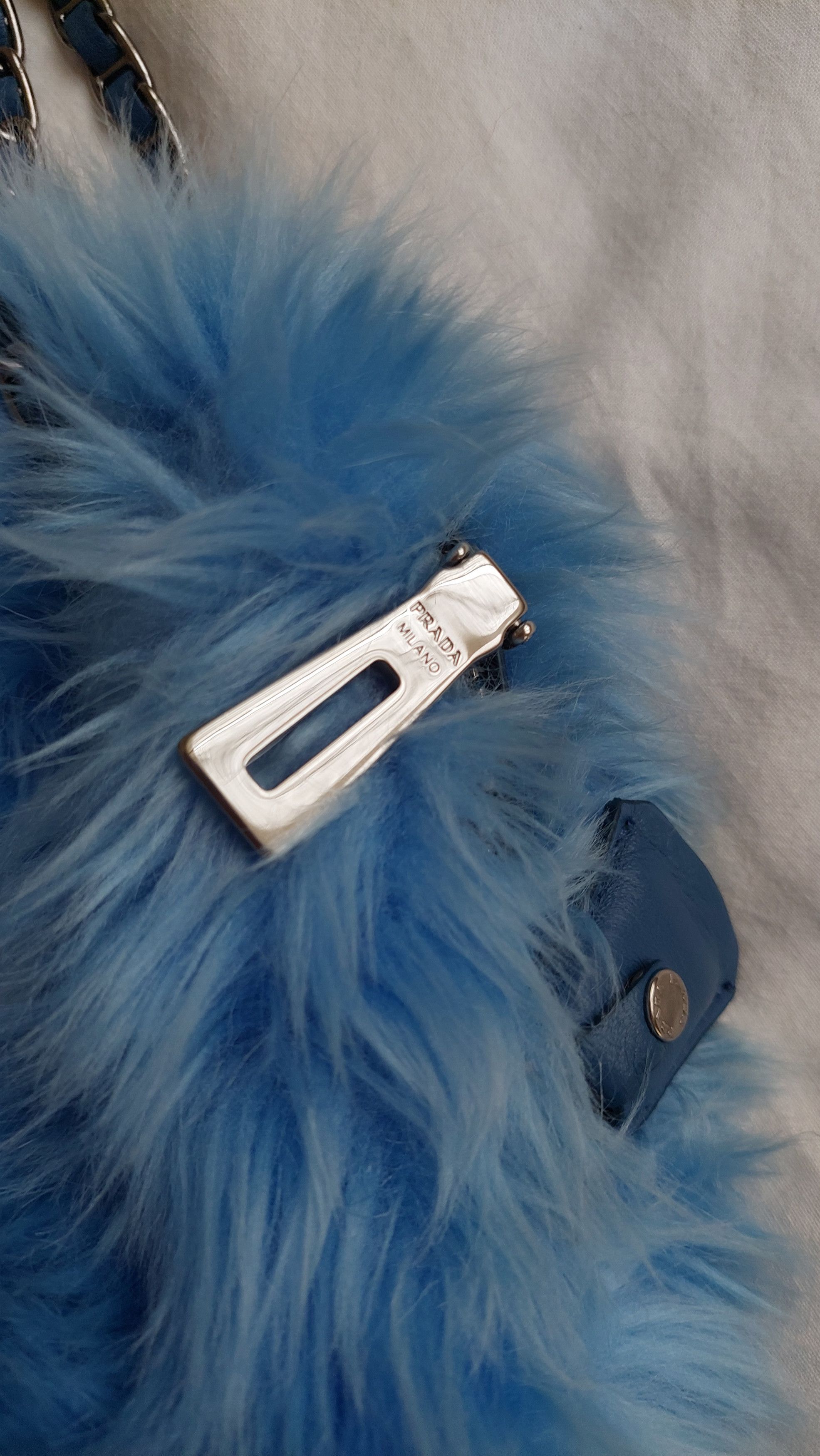 Prada Vintage faux fur blue chain bag Size ONE SIZE - 5 Thumbnail