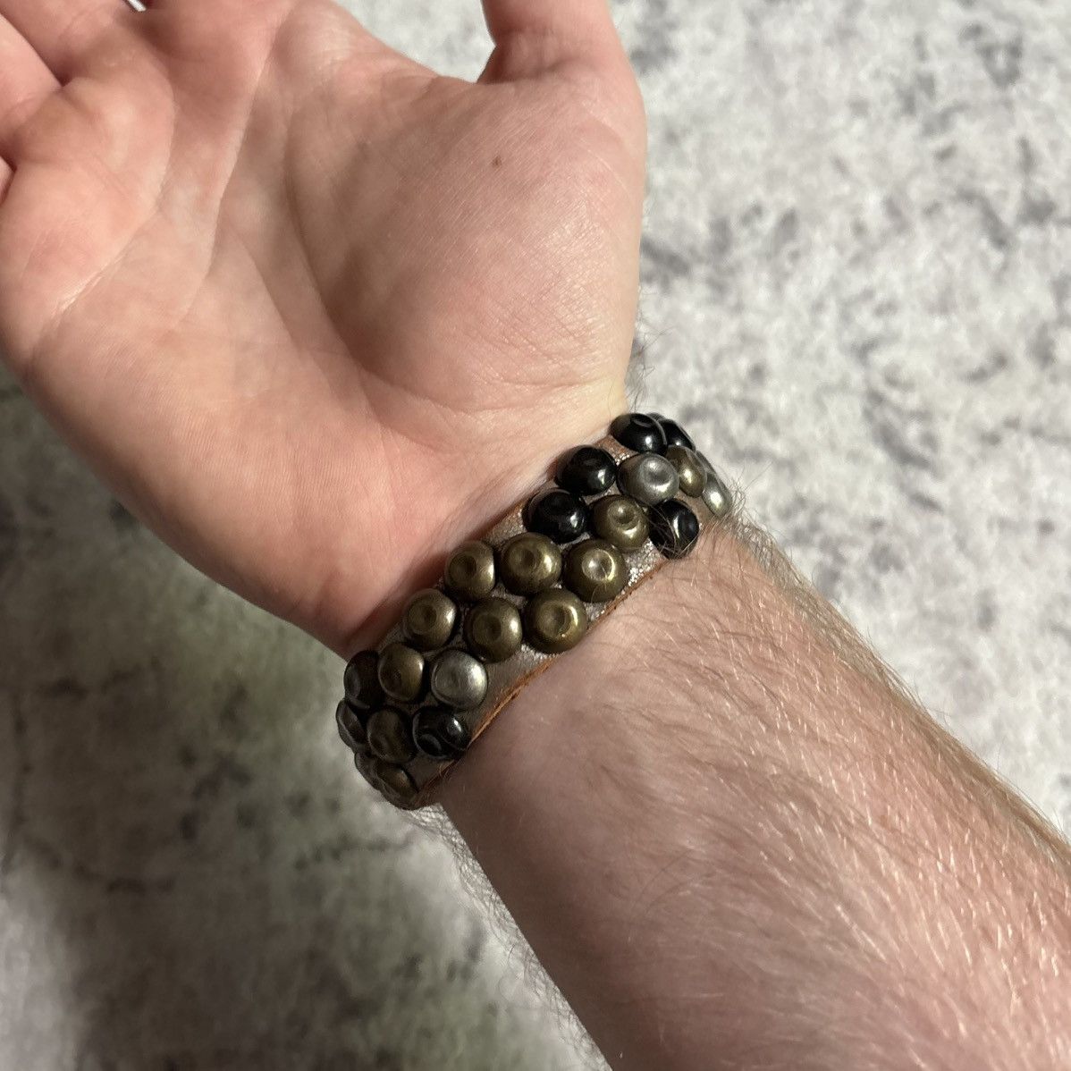 Hollywood Trading Company Hollywood Trading Co Studded Leather Snap Bracelet Size ONE SIZE - 4 Thumbnail
