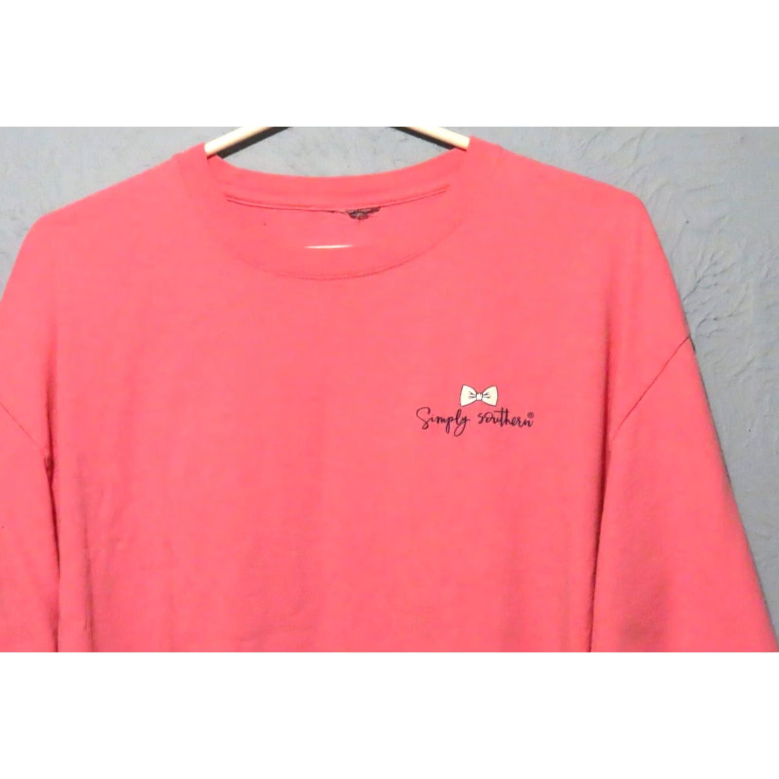 Vintage Simply Southern “I Like Big Mutts & I Can Not Lie" Long Sleeve Tshirt Womens Shirt Pink Regular Fit Logo Crew Neck 100% Cotton Size L / US 10 / IT 46 - 3 Thumbnail