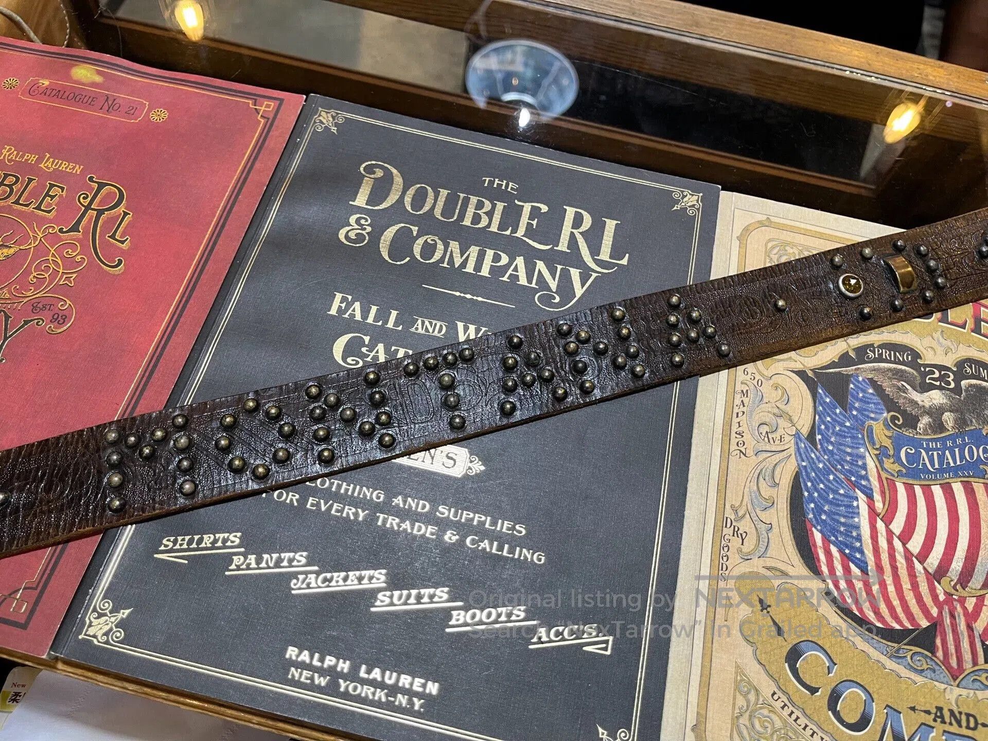 RRL Ralph Lauren limited edition montana carved leather belt. Size ONE SIZE - 4 Thumbnail