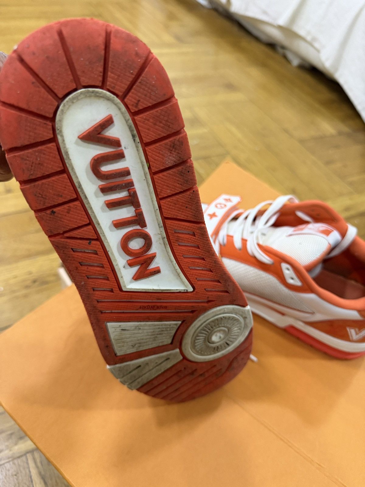 Louis Vuitton Louis Vuitton Trainer -Orange Monogram Denim Size US 10 / EU 43 - 6 Thumbnail