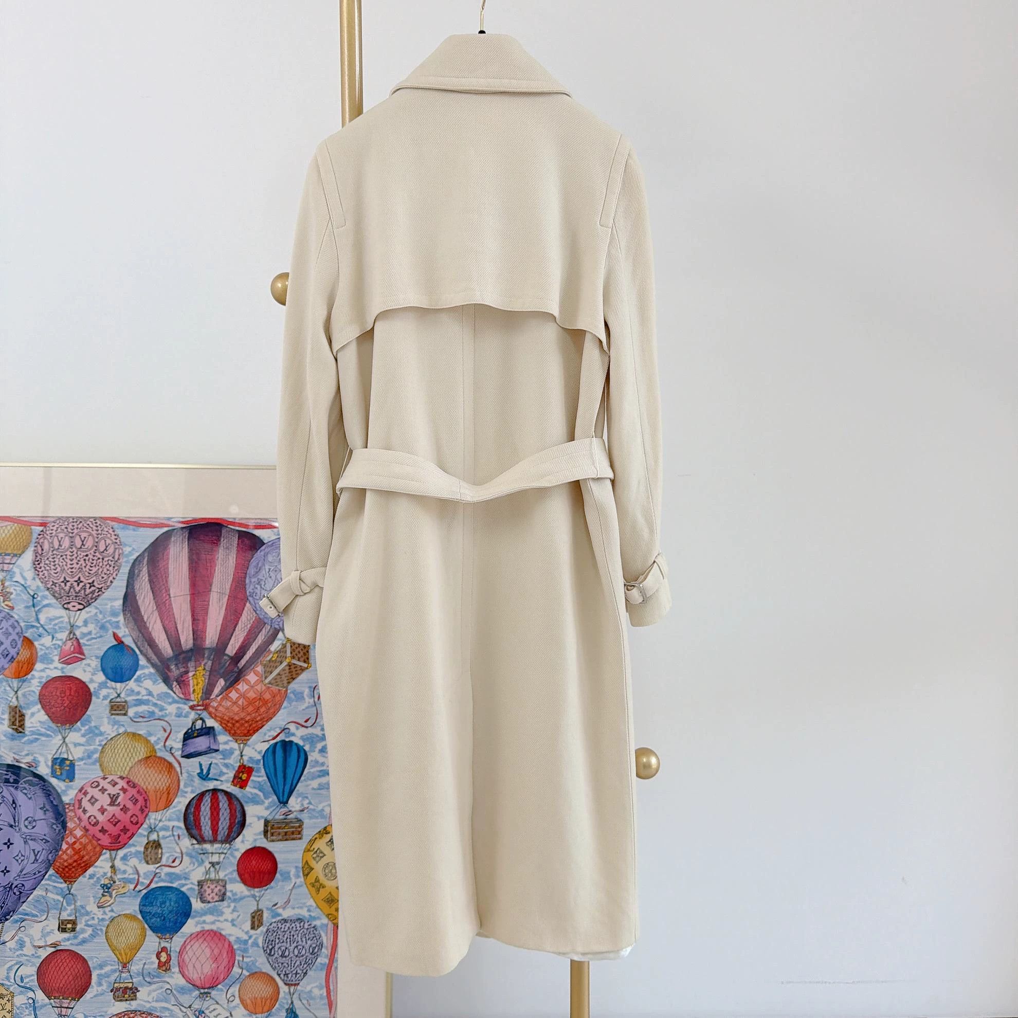 Max Mara Maxmara White Wool Coat F34 Size XS / US 0-2 / IT 36-38 - 2 Thumbnail
