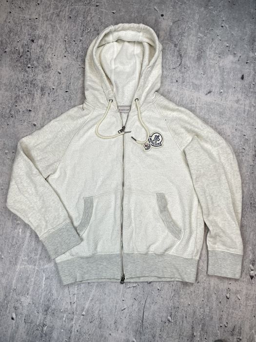 Moncler Moncler Double logo zipped fleece hoodie RARE Grailed