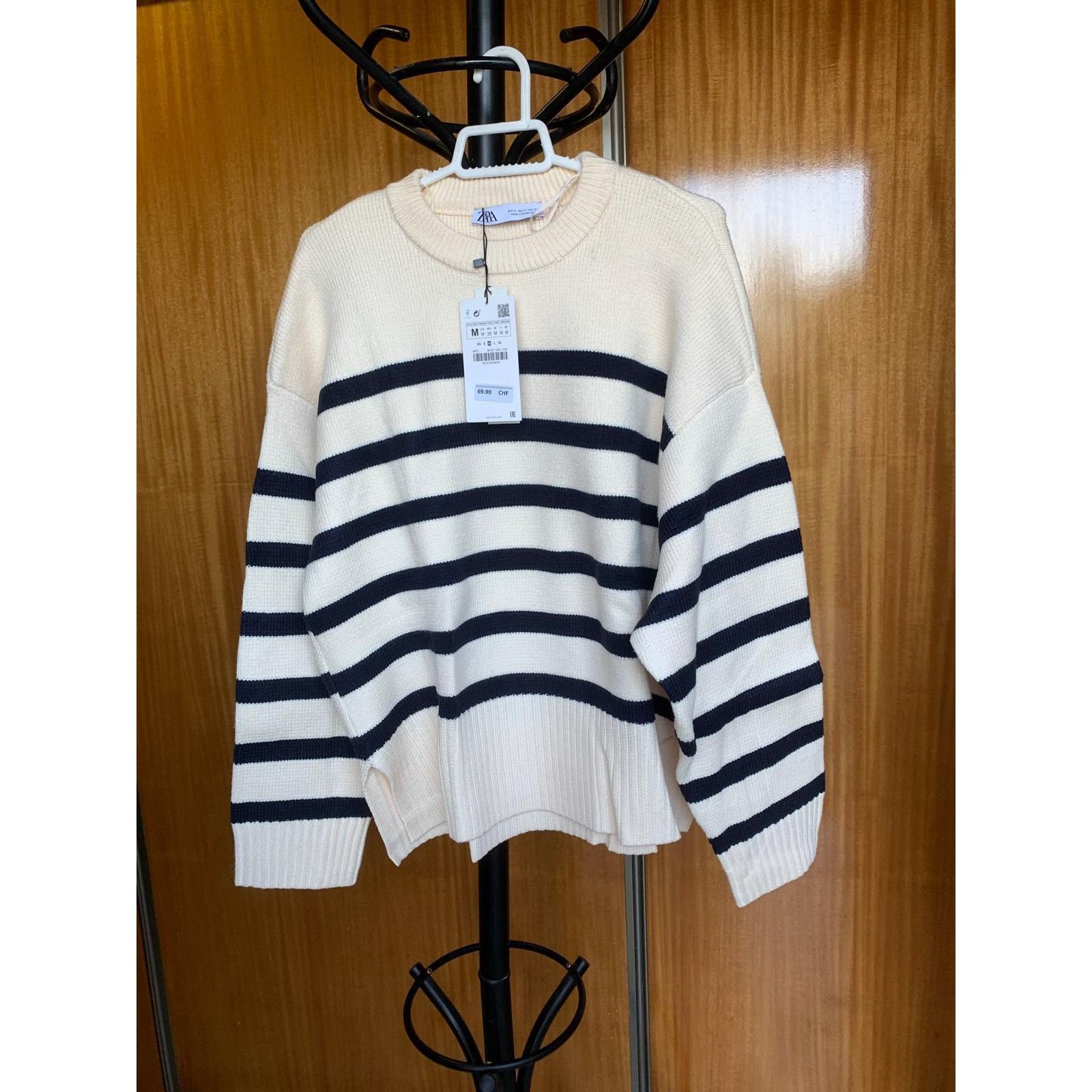 Zara ZARA NEW WOMAN STRIPED KNIT SWEATER REF. STRIPED | 3519/124 Size XL / US 12-14 / IT 48-50 - 5 Thumbnail