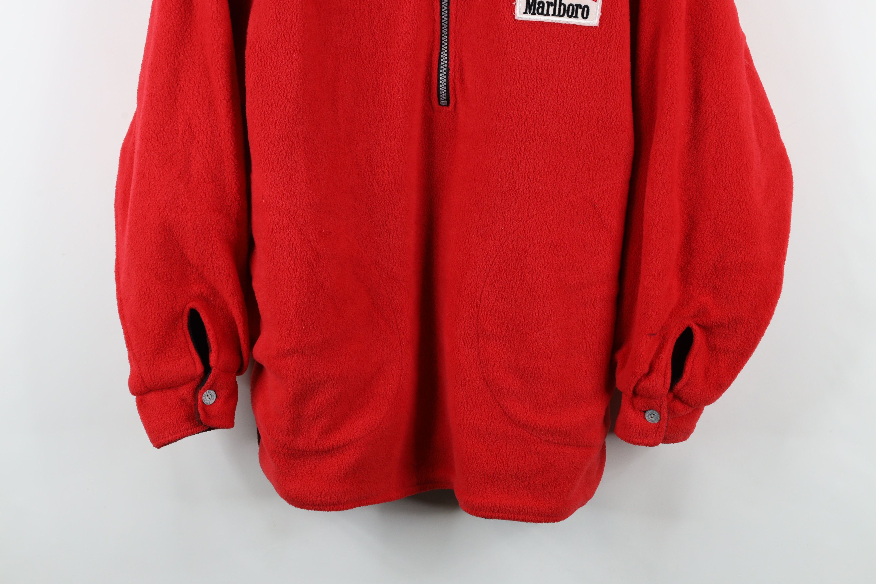 Marlboro × Vintage Vintage 90s Marlboro Reversible Half Zip Fleece Sweater Red Size US S / EU 44-46 / 1 - 3 Thumbnail