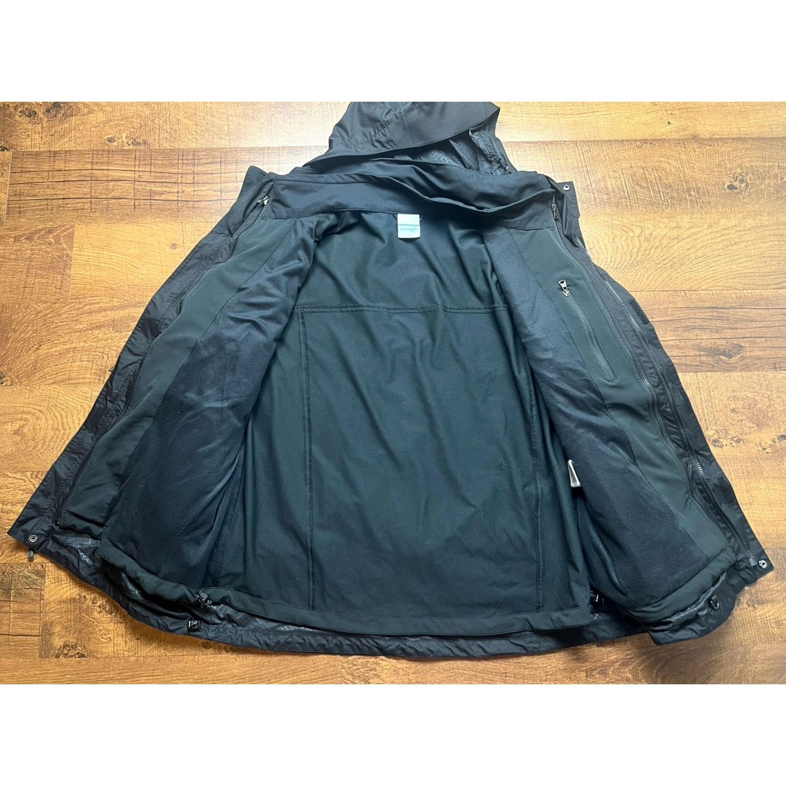 Vintage Columbia Men’s Erudite II Interchange Jacket Black 2XL Columbia Omni-Tech/Nylon Hooded Insulated Zipper Logo Jacket Mens Size US XXL / EU 58 / 5 - 4 Thumbnail