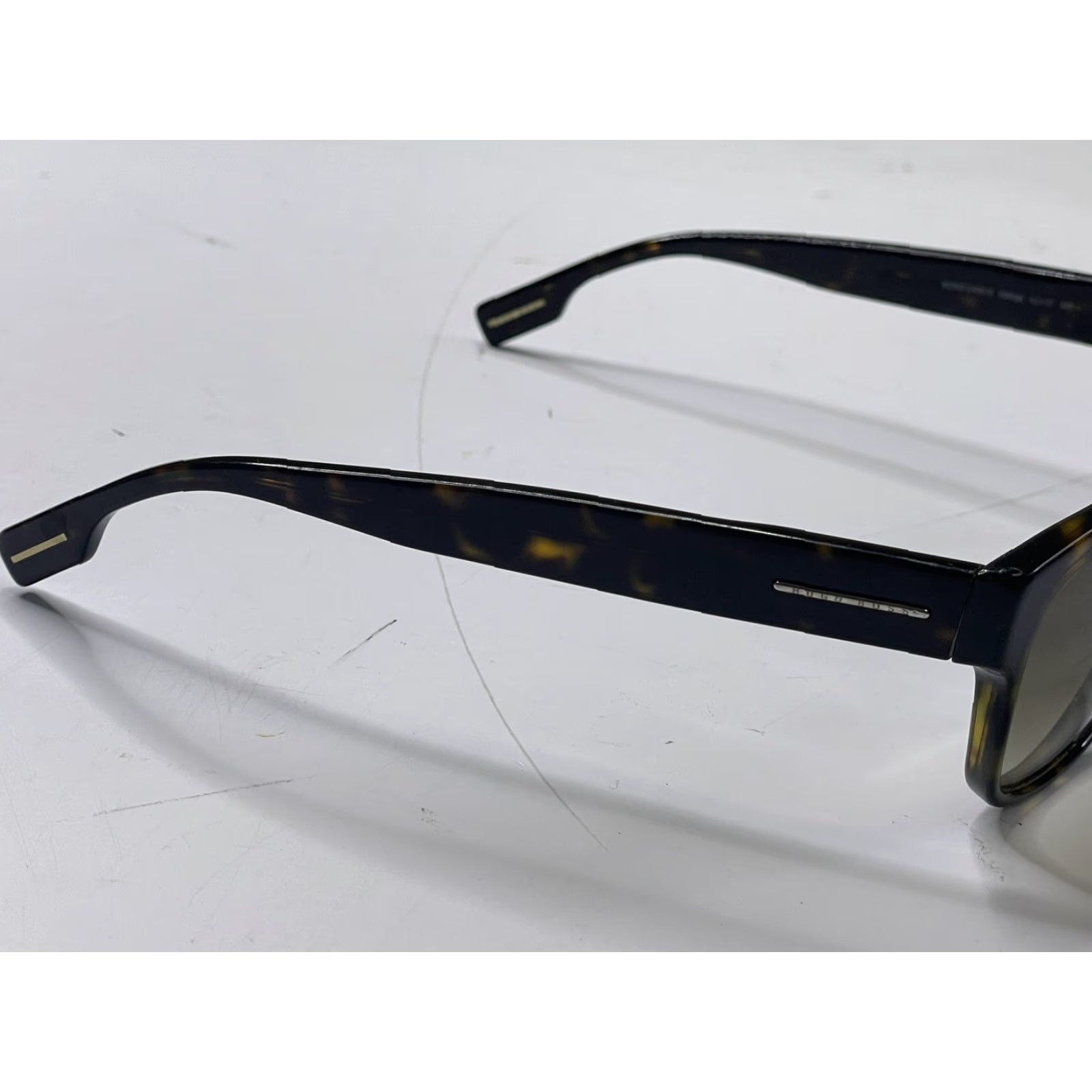 Hugo Boss Hugo Boss Sunglasses 0406/S 086DB Men's Dark Havana Rectangular Acetate Frame 53 Size ONE SIZE - 4 Thumbnail