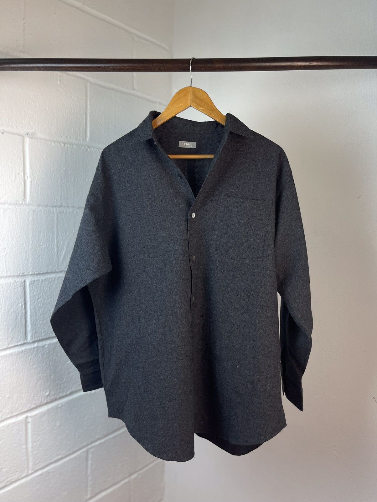 Comme des Garcons Homme × Comme des Garcons Homme Plus × Rei Kawakubo Early 80s Rei Kawakubo CDG Homme Plus Oversize Wool Shirt Size US XXL / EU 58 / 5 - 1 Thumbnail