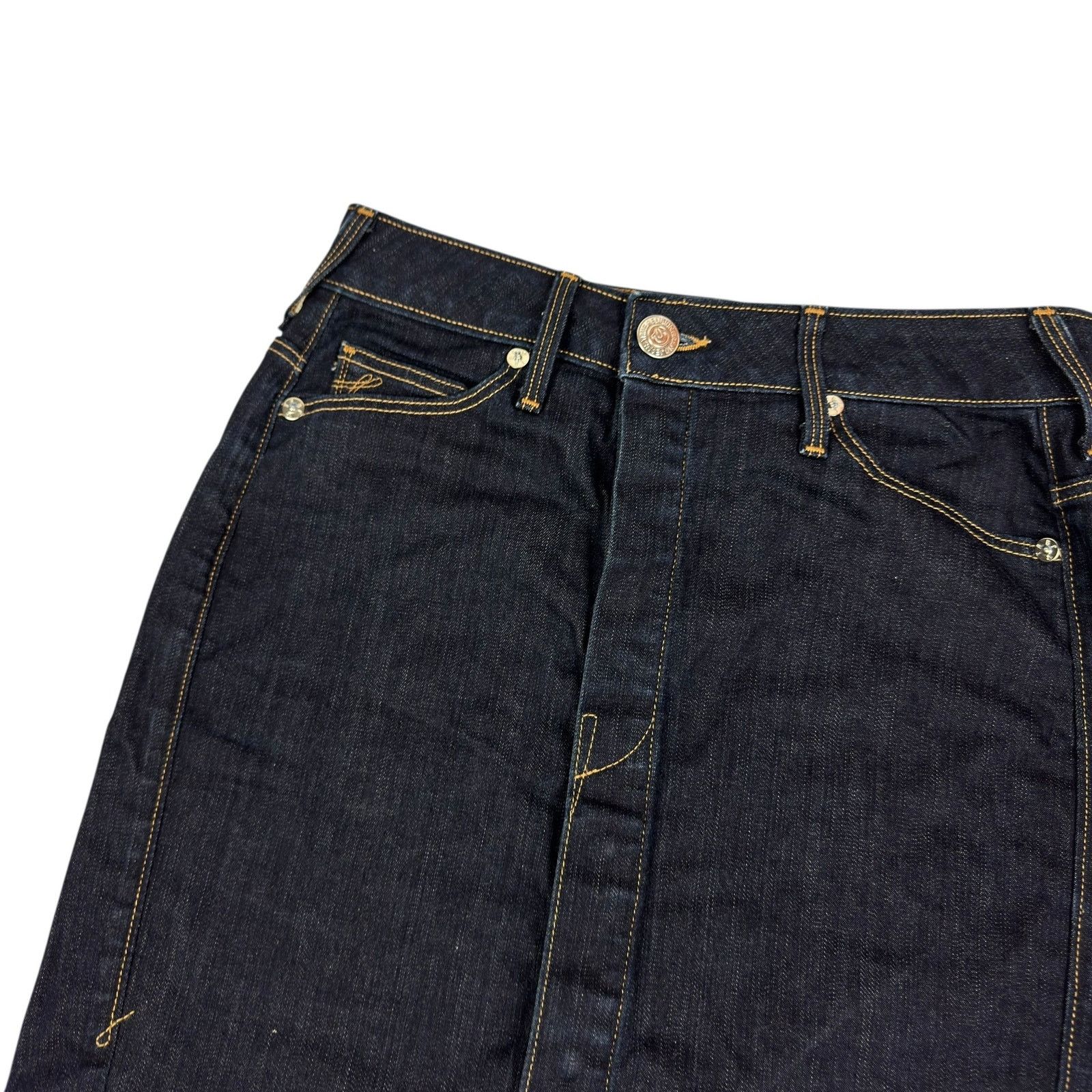 Japanese Brand True Religion Women's Blue 5-Pockets Denim Pencil Skirt 26 Size 26" / US 2 / IT 38 - 7 Thumbnail