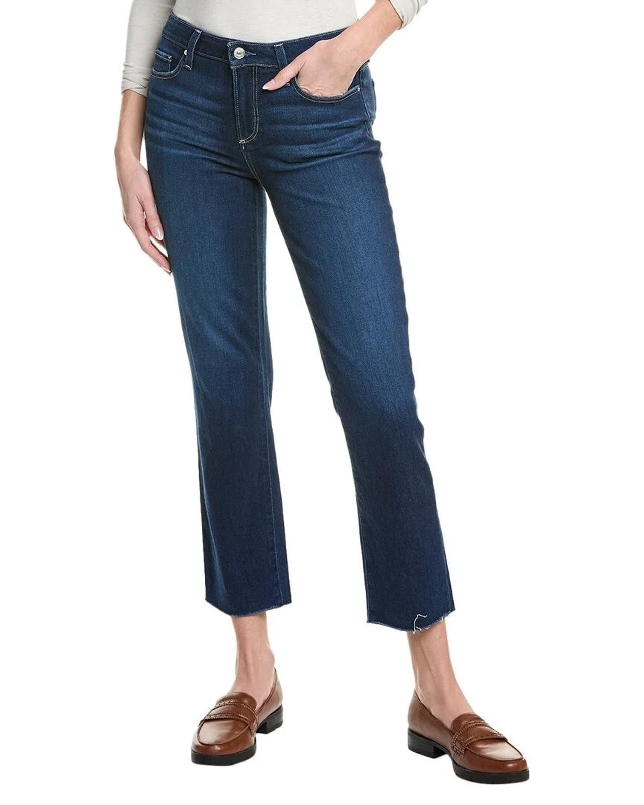Paige NWOT Paige Amber Crop Jean Premium Denim w/ Raw Hem - 32 Size 32" / US 10 / IT 46 - 10 Thumbnail