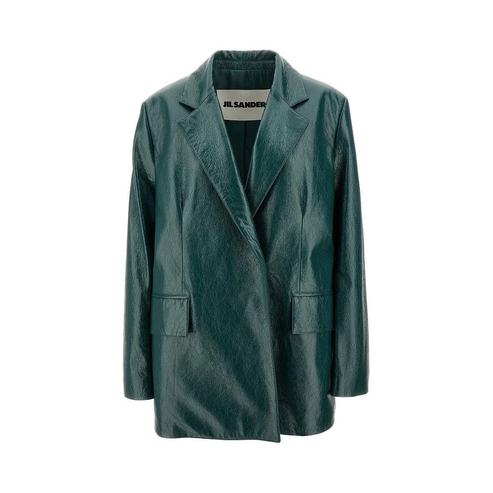 Jil Sander o1w1db10825 Leather Jacket in Dark Green Size L / US 10 / IT 46 - 1 Thumbnail