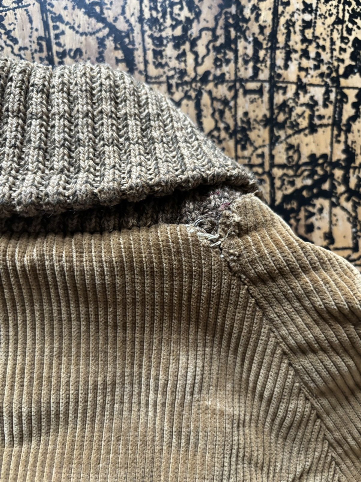 Vintage 1940s Town & Country Patchwork Corduroy Sherpa Lined Jacket Size US L / EU 52-54 / 3 - 10 Thumbnail
