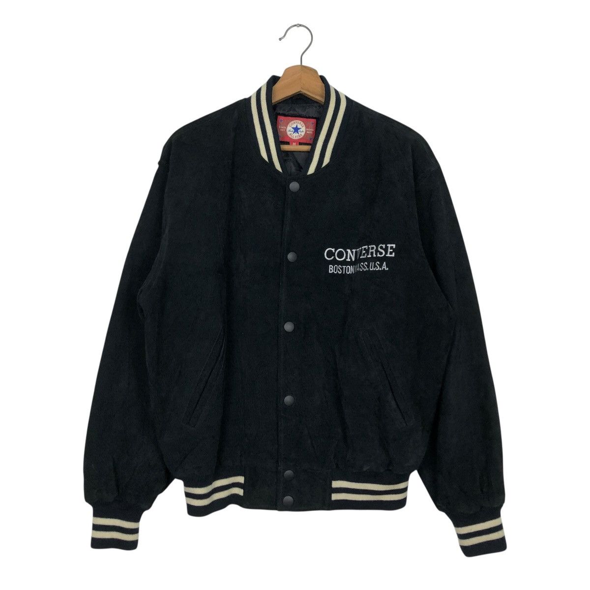 Japanese Brand 🔥VINTAGE BOMBER LEATHER JACKET CONVERSE ALL STAR BOSTON MASS Size US M / EU 48-50 / 2 - 3 Thumbnail