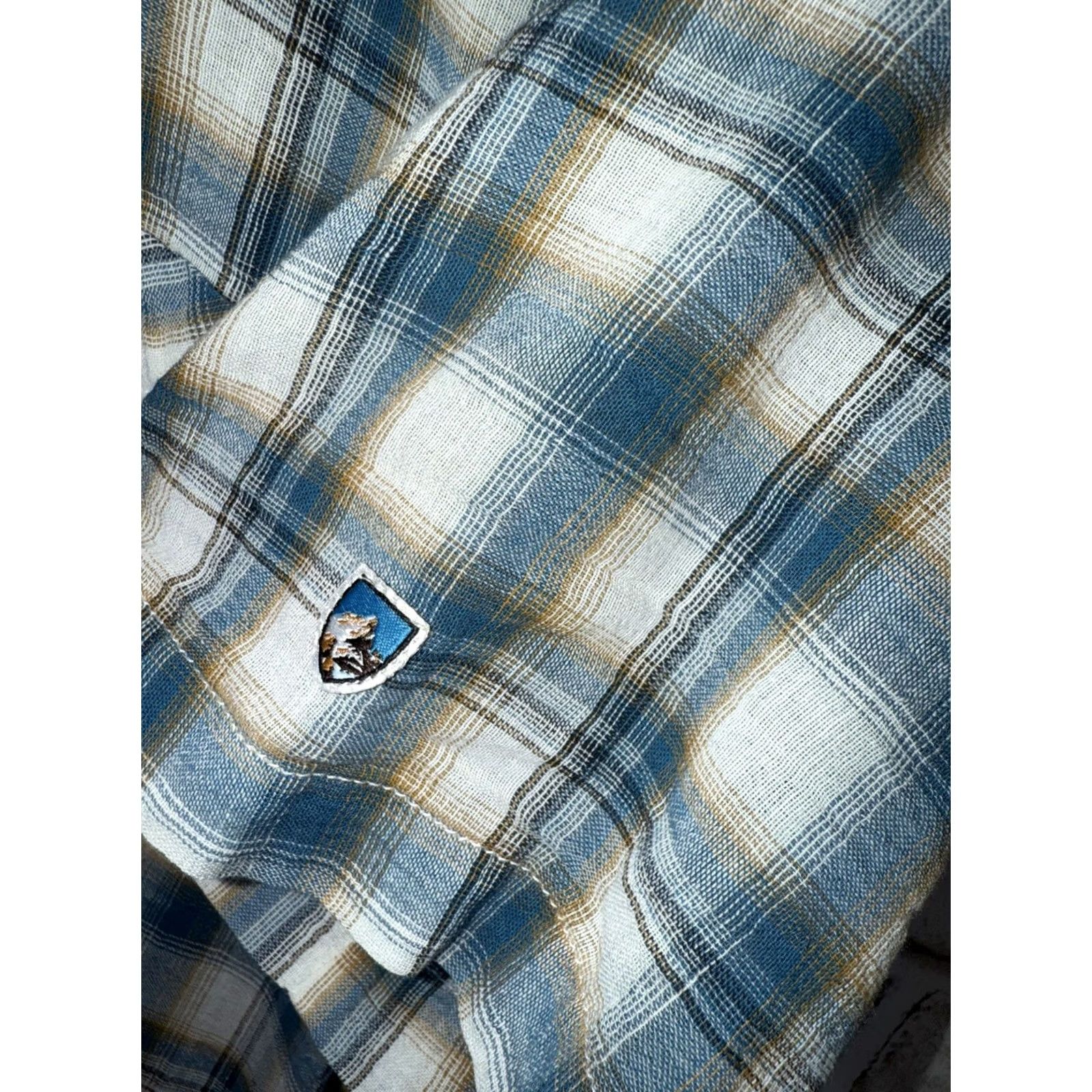 Vintage Kuhl Hiking Shirt Mens XL Organic Cotton Blue Green Plaid Short Sleeve Button-Up Size US XL / EU 56 / 4 - 3 Thumbnail