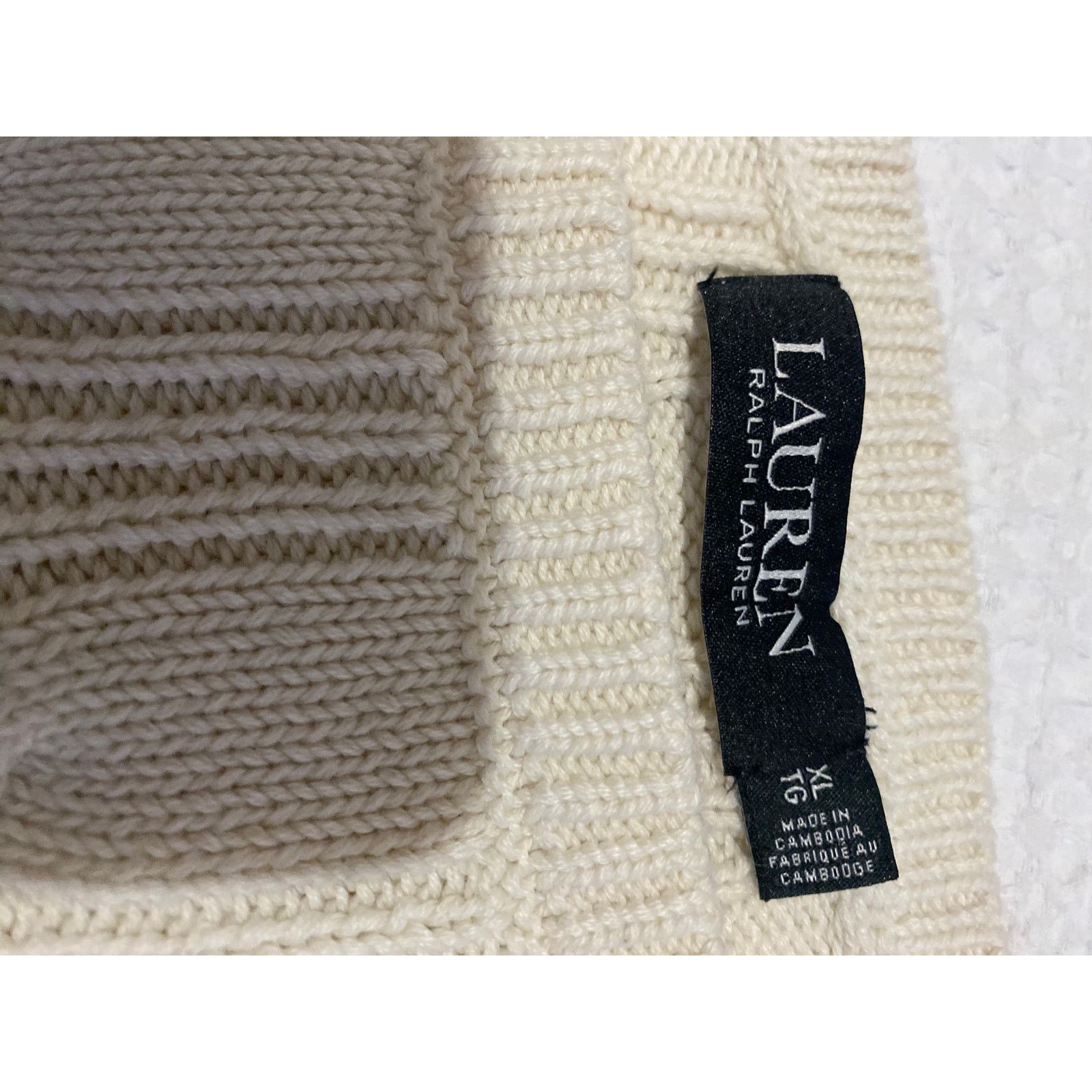 Lauren Ralph Lauren RALPH LAUREN Black Label White Cable Knit XL Size XL / US 12-14 / IT 48-50 - 2 Thumbnail
