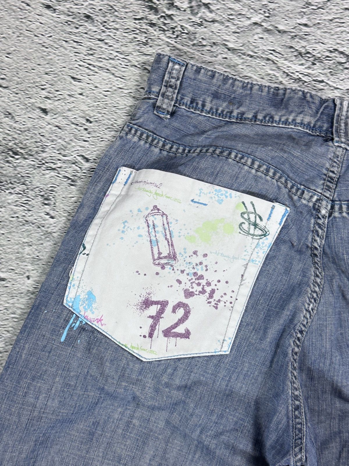 Ecko Unltd. Ecko Baggy Painted hip-hop jeans denim pants Y2K Size US 32 / EU 48 - 3 Thumbnail