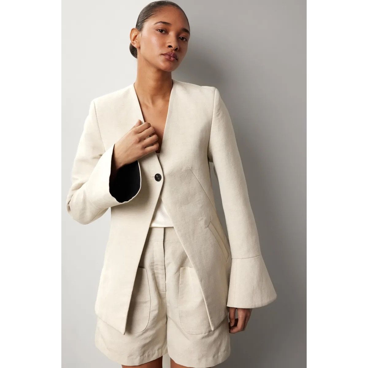 CO Co Peplum Cuff Jacket flared sleeves single-button closure Size XS / US 0-2 / IT 36-38 - 11 Thumbnail