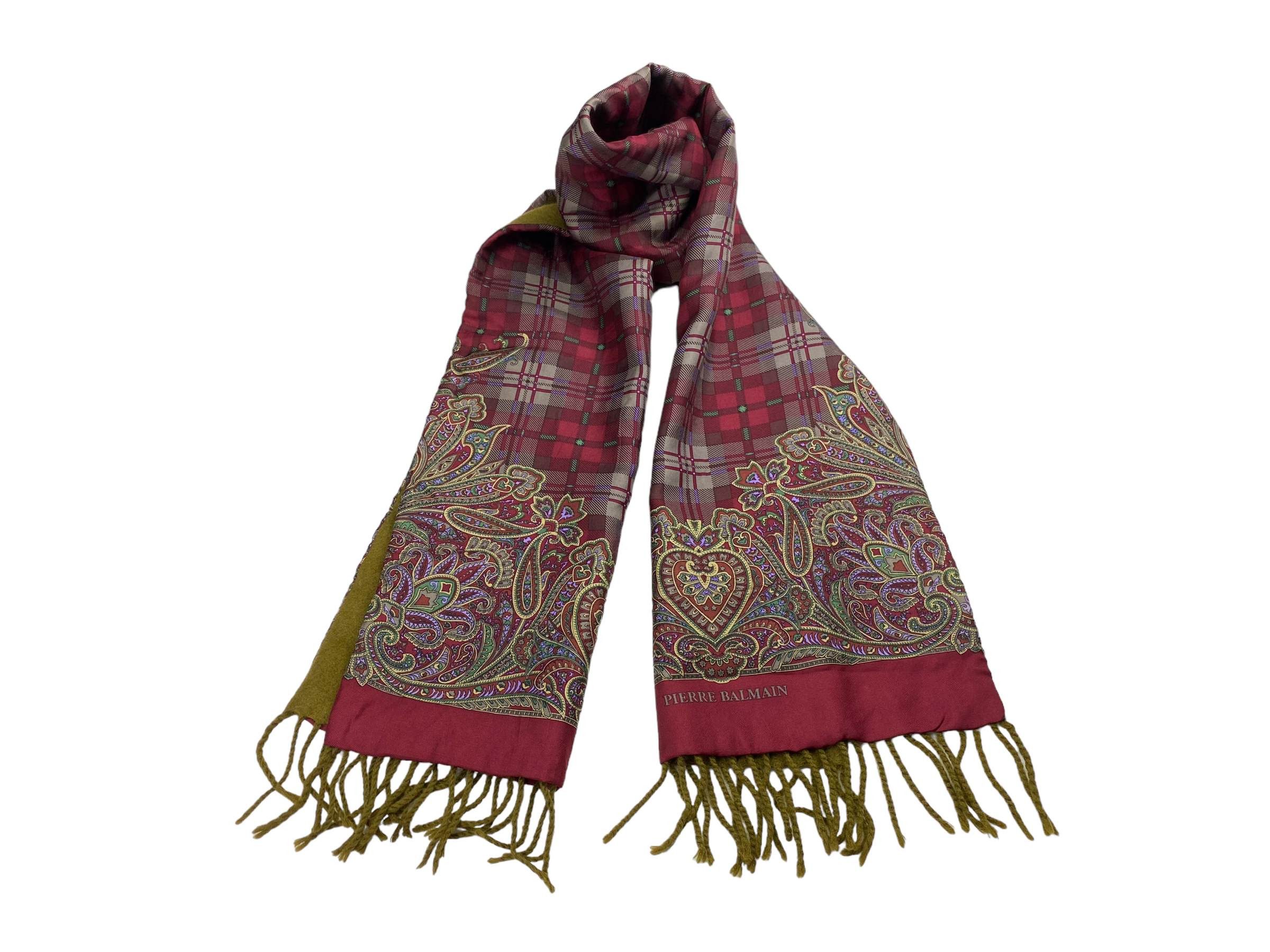 Pierre Balmain × Vintage Pierre Balmain scarf checkered Vintage Scarves Size ONE SIZE - 1 Thumbnail