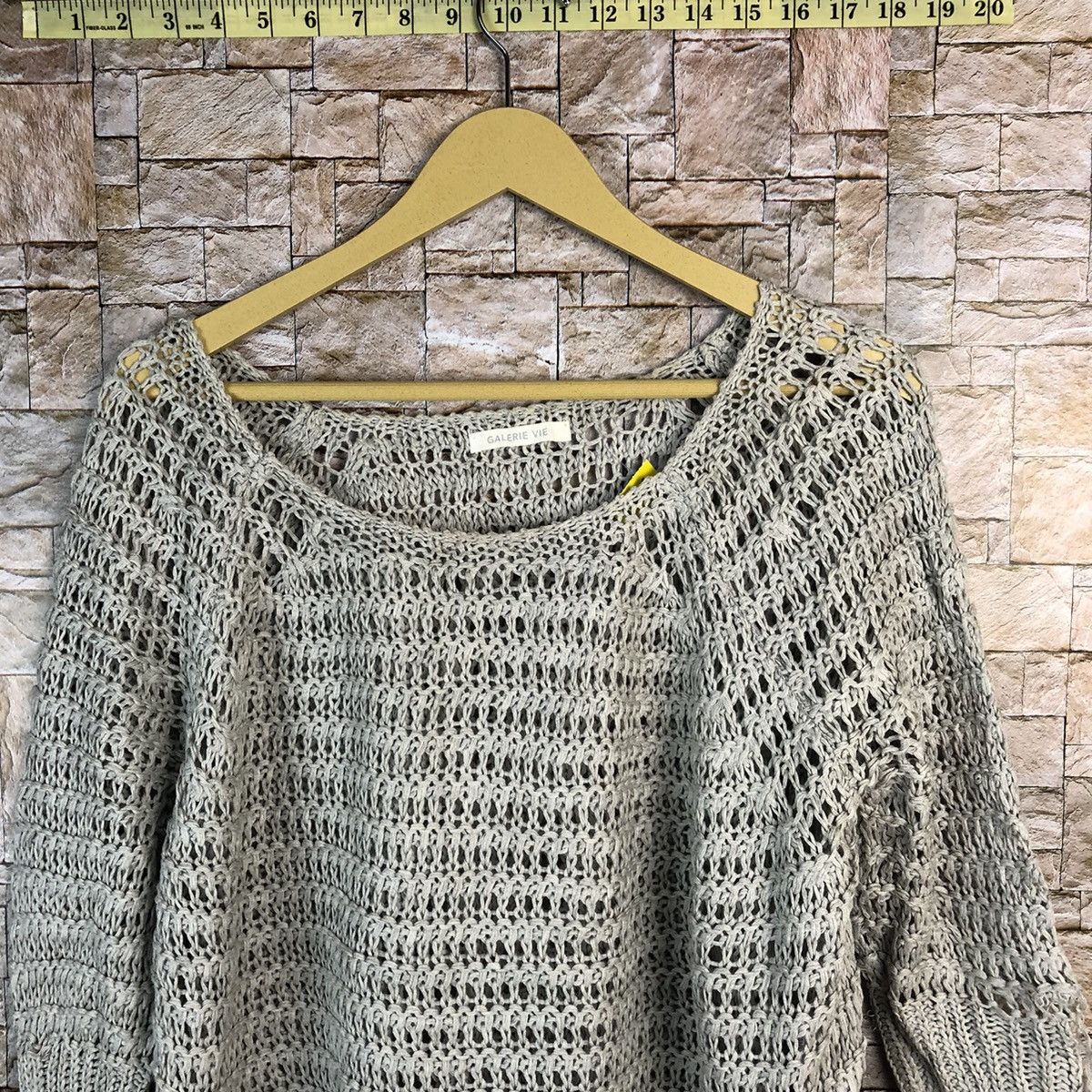 Homespun Knitwear Galevie Vie Grey crochet vintage Knitwear #A507 Size S / US 4 / IT 40 - 5 Thumbnail