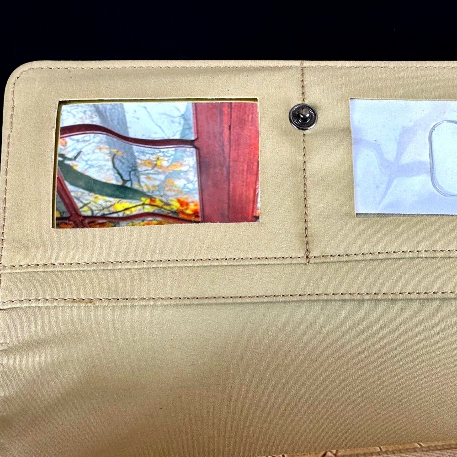 Other Buxton Faux Croc Clutch Purse Strap Checkbook Cover -Tan Size ONE SIZE - 9 Thumbnail